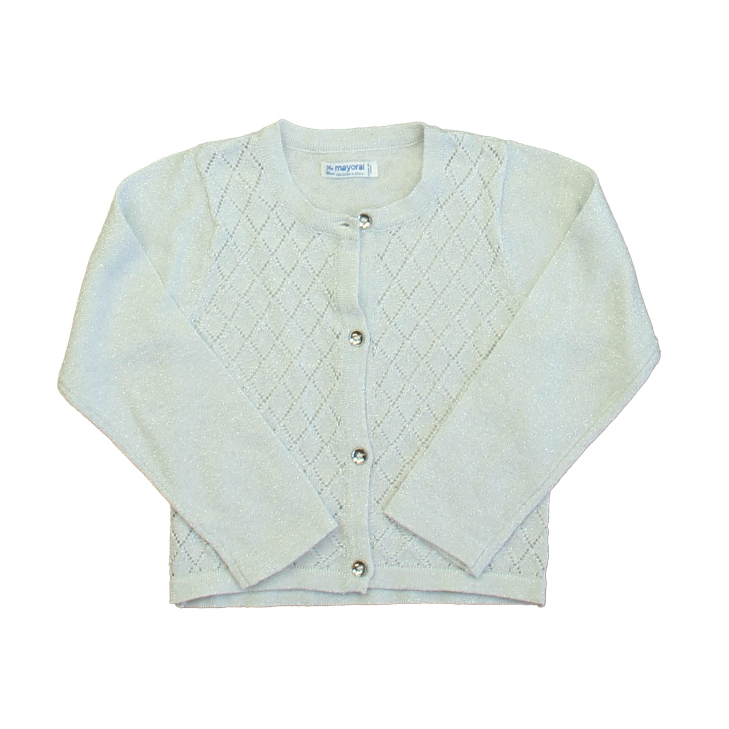 Mayoral Girls Silver Cardigan Size: 24 Months Silver