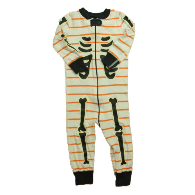 Hanna Andersson Boys Skeleton 1-piece Non-footed Pajamas Size: 18-24 Months Skeleton