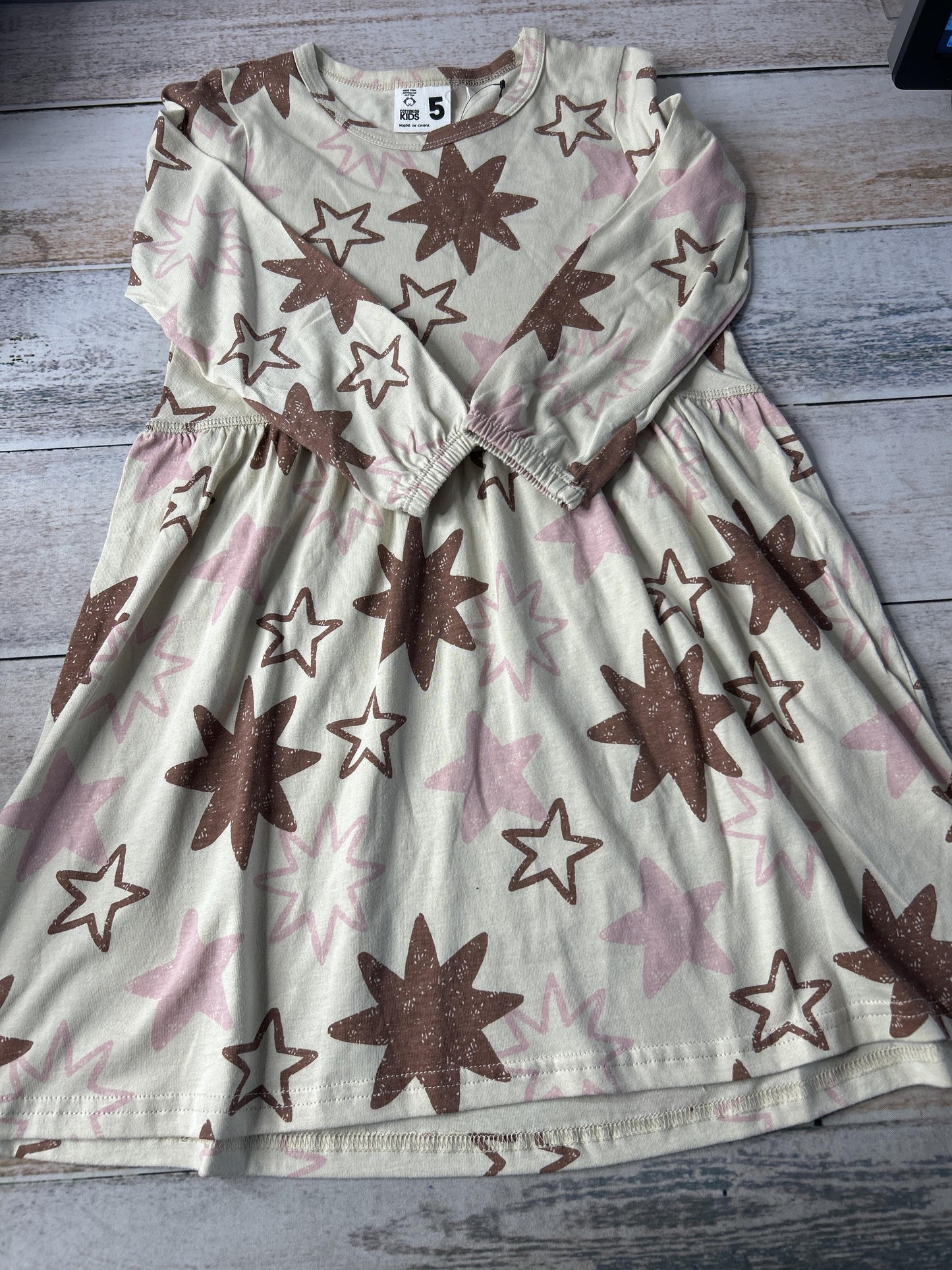 Cotton:on Kids Girls Stars | pink | Brown Dress Size: 5 Stars | pink | Brown