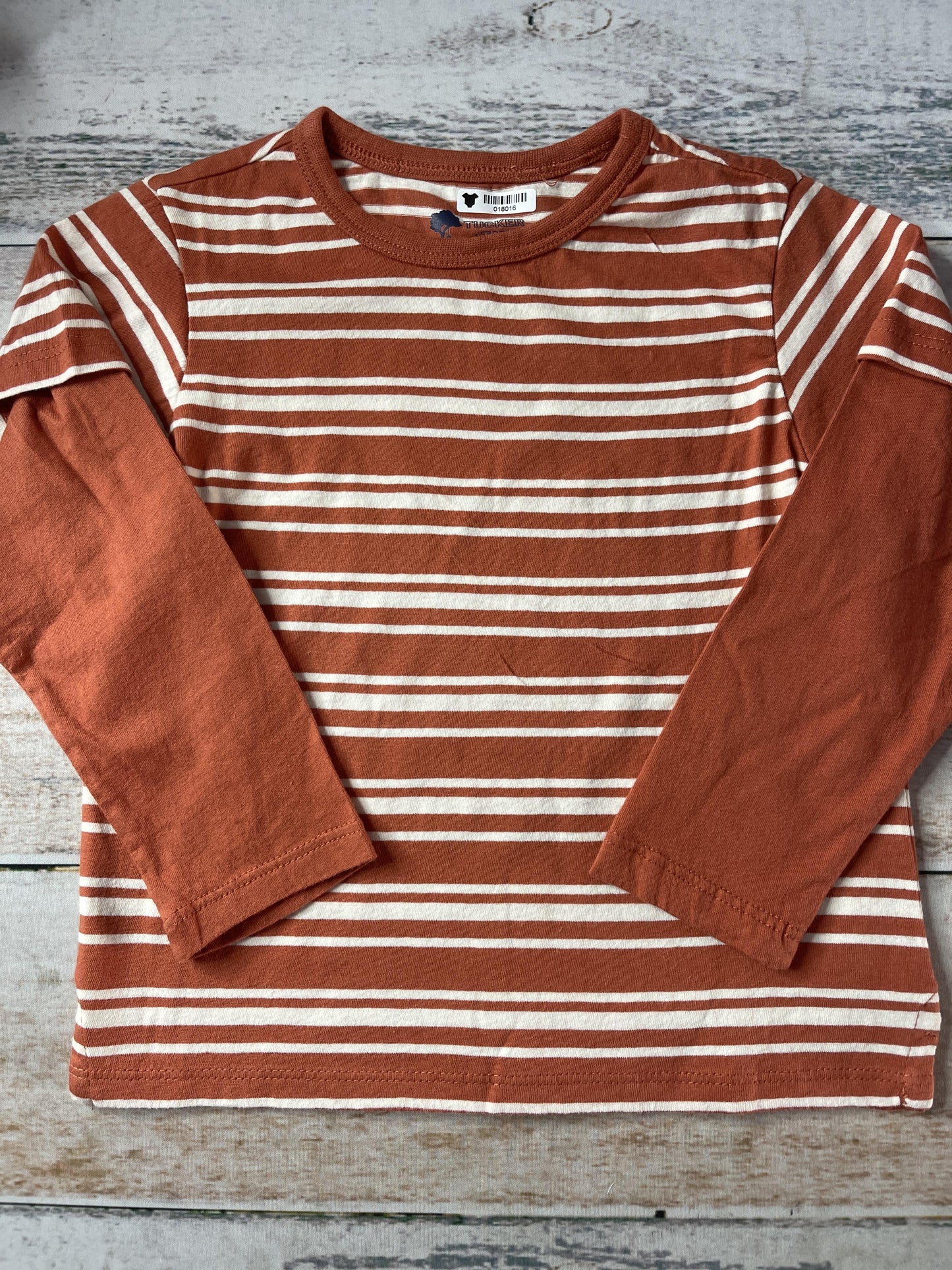 Tucker + Tate Boys Stripe | White | orange Long Sleeve T-Shirt Size: 2T Stripe | White | orange