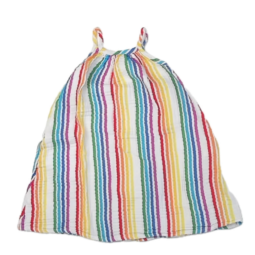 Primary.com Girls Striped Dress Size: 4-5T Striped