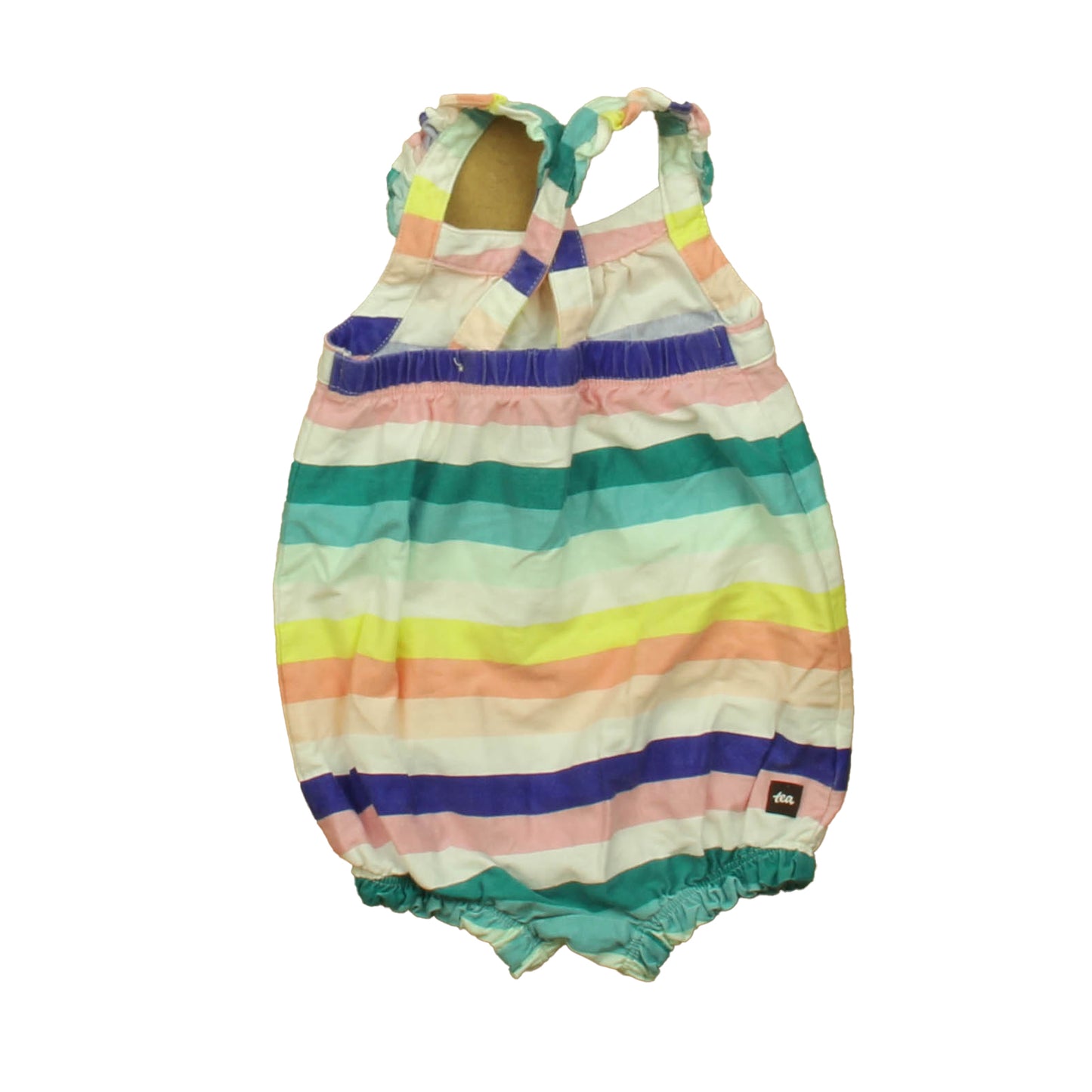 Tea Collection Girls Striped Romper Size: 6-9 Months Striped