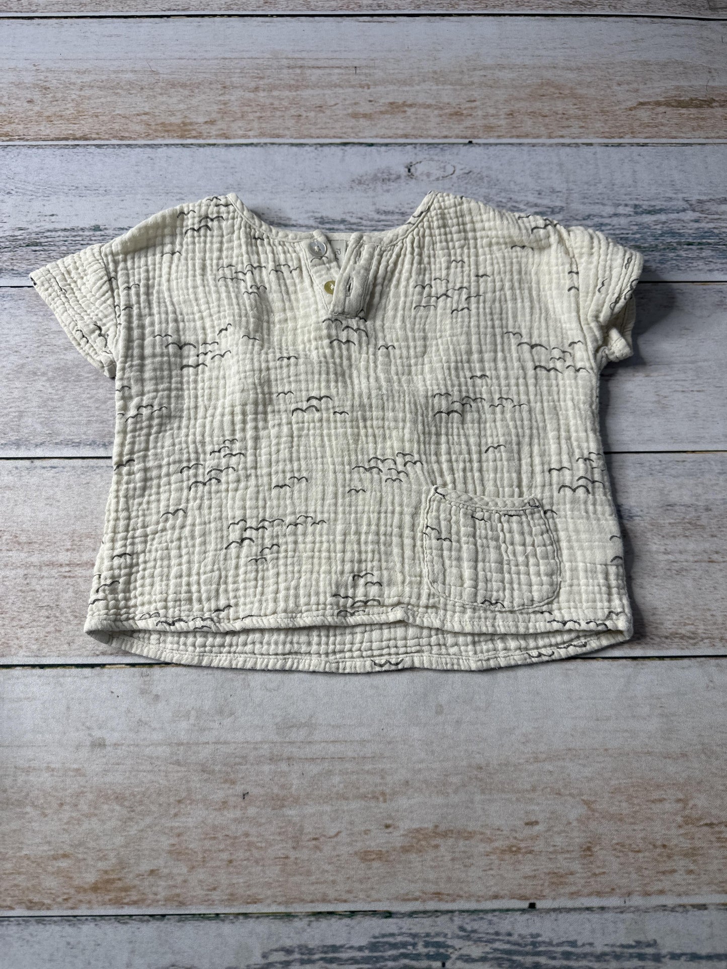 Rylee + Cru Unisex Tan | Birds Shorts Size: 18-24 months Tan | Birds