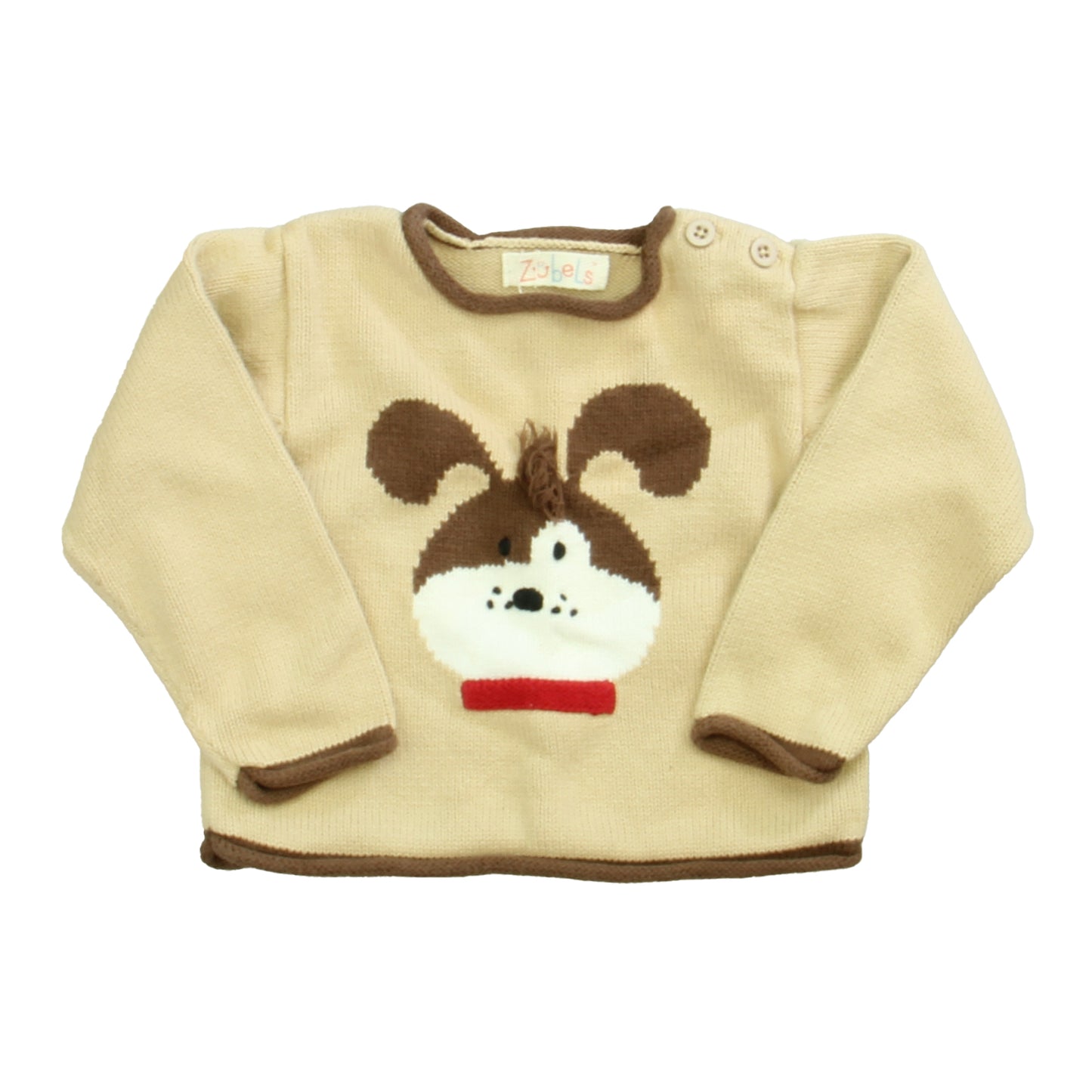 Zubels Boys Tan | Brown Dog Sweater Size: 12 Months Tan | Brown Dog