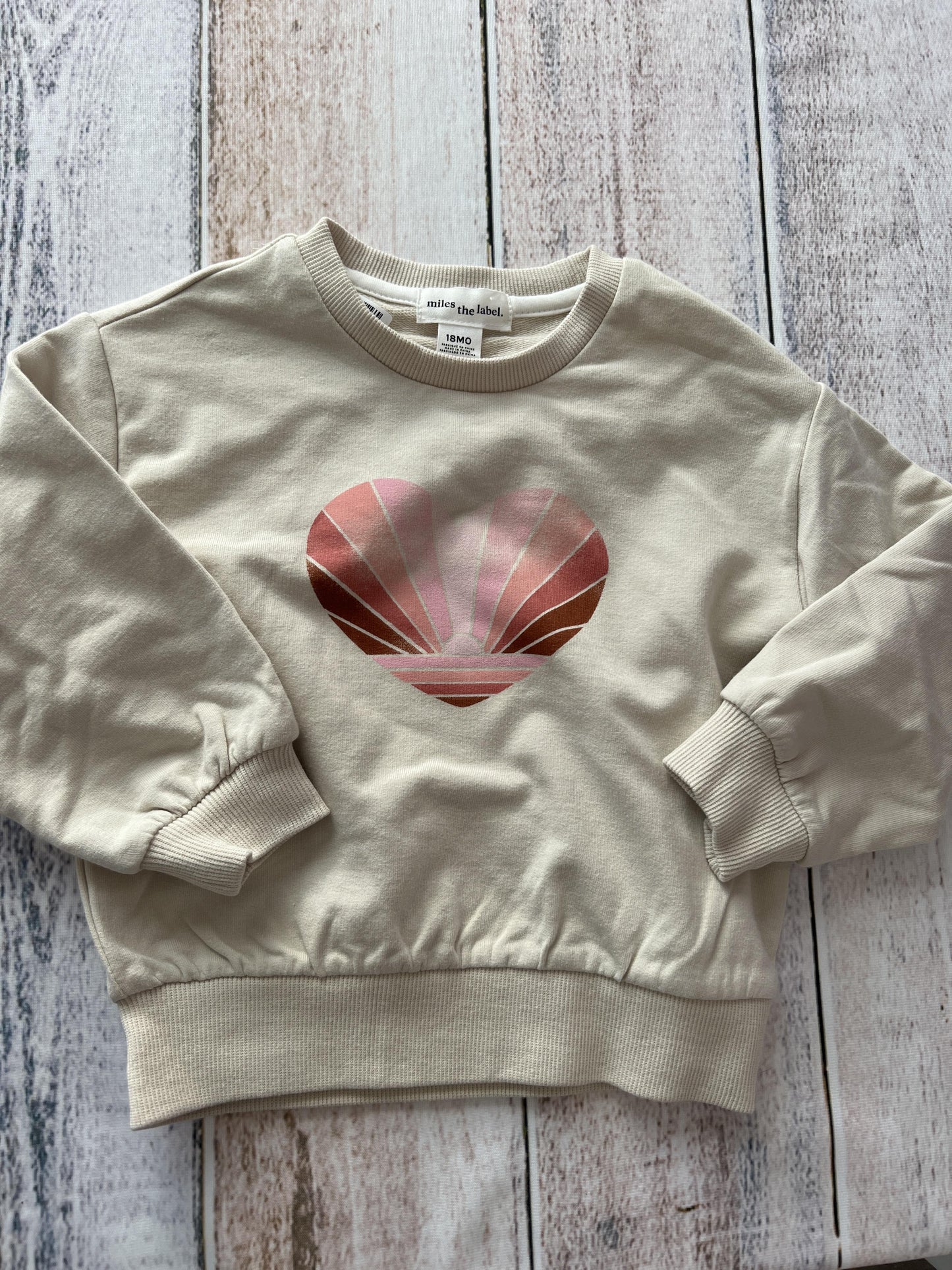 Miles Girls Tan | Graphic Sweatshirt Size: 18 months Tan | Graphic