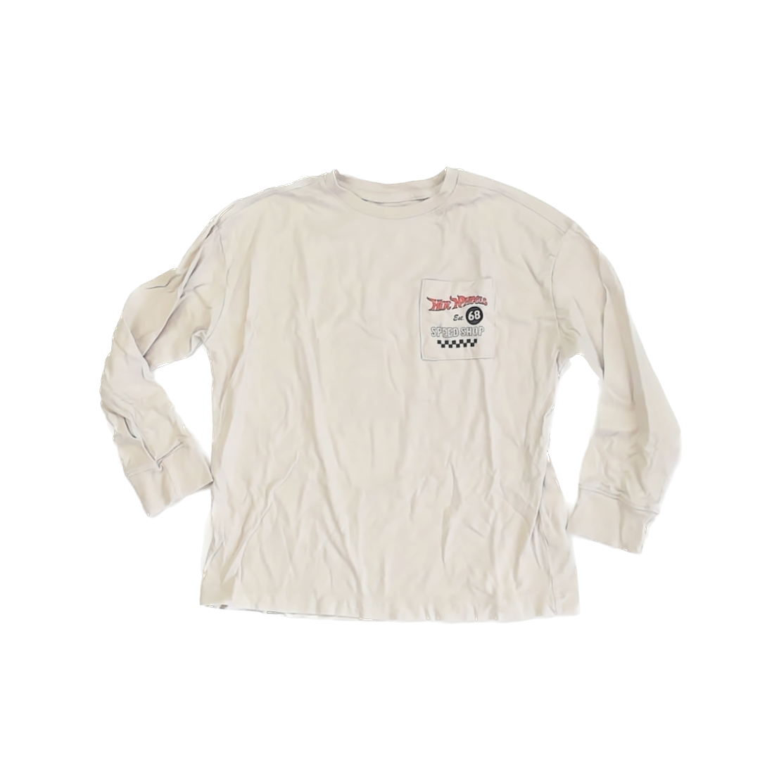 Old Navy Boys Tan "Hot Wheels" Long Sleeve T-Shirt Size: 6-7 Years Tan "Hot Wheels"