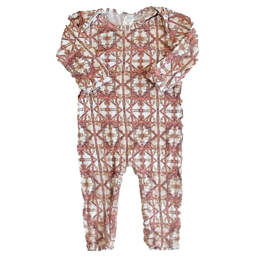 Kate Quinn Girls Tan | Mauve Long Sleeve Outfit Size: 12-18 Months Tan | Mauve