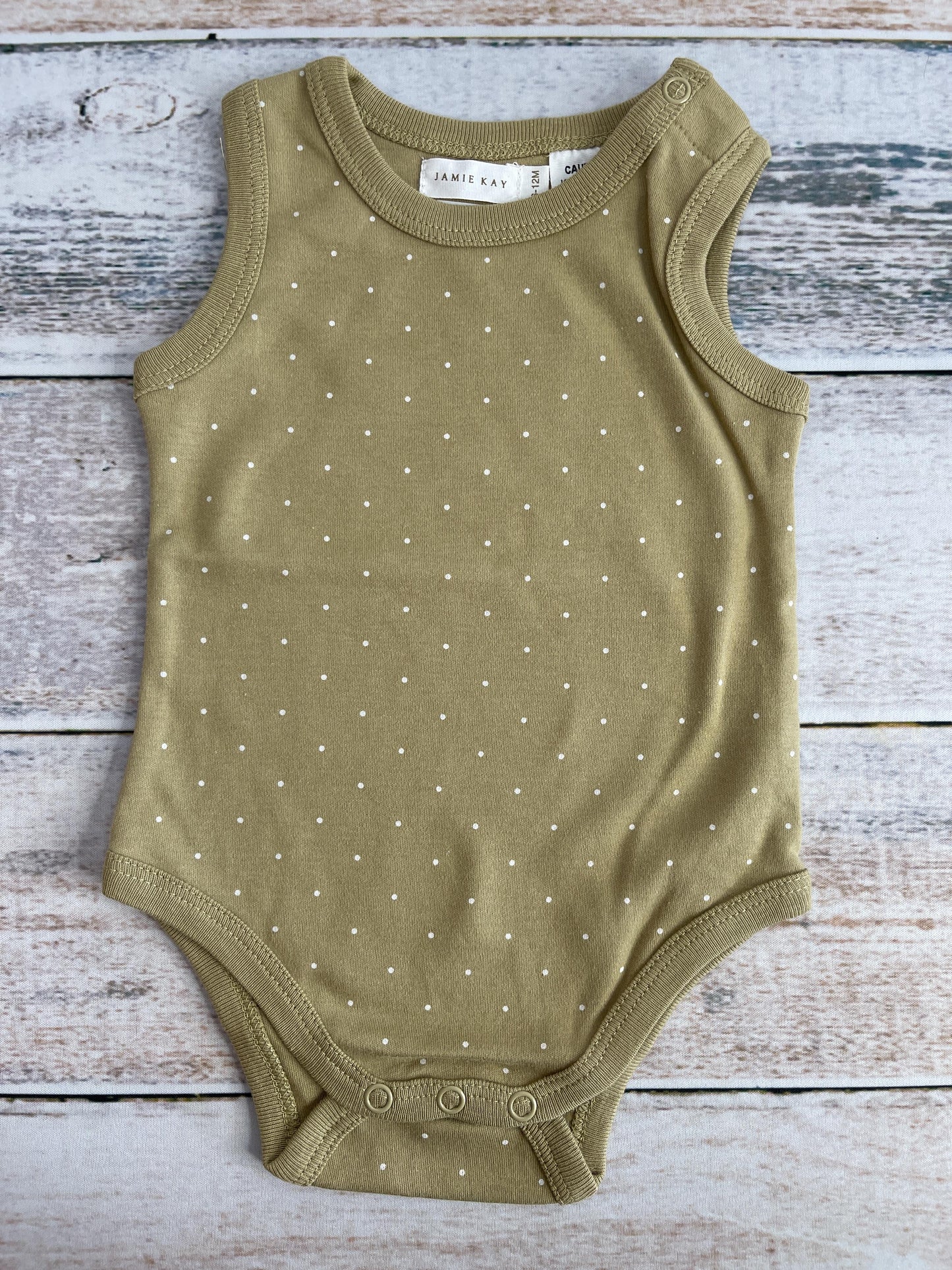 Jamie Kay Girls Tan | polka dot Tank Top Size: 6-12 months Tan | polka dot