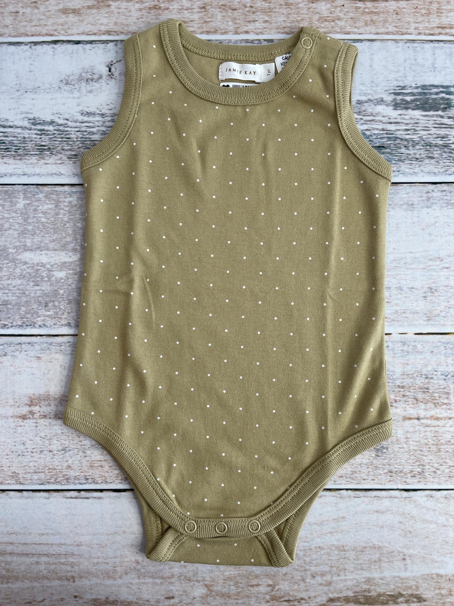 Jamie Kay Girls Tan | polka dot Tank Top Size: 12 months Tan | polka dot