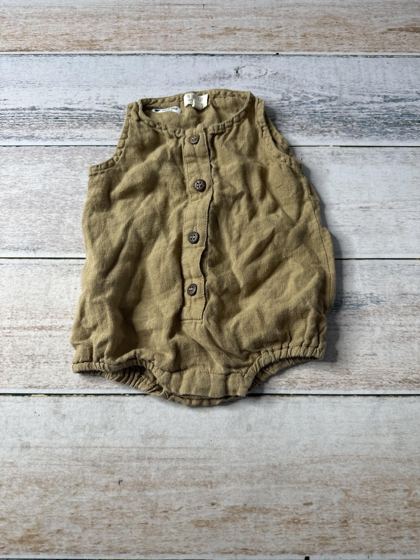 The Simple Folk Girls Tan Romper Size: 0-3 months Tan