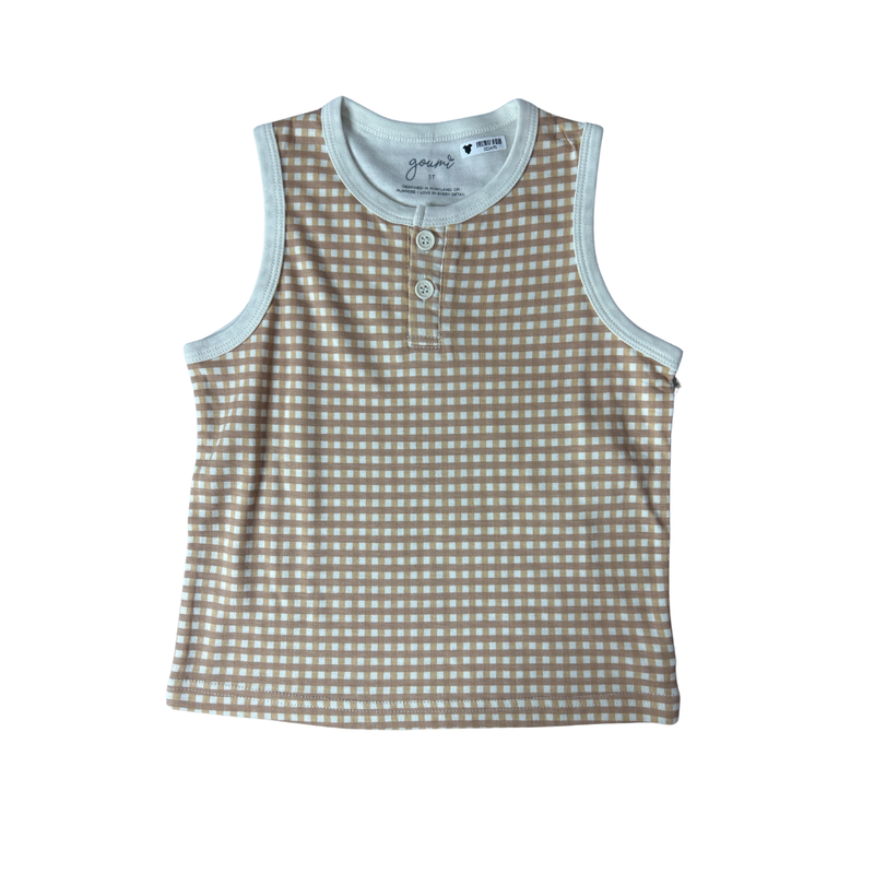 Goumi Unisex Tan Tank Top Size: 5T Tan