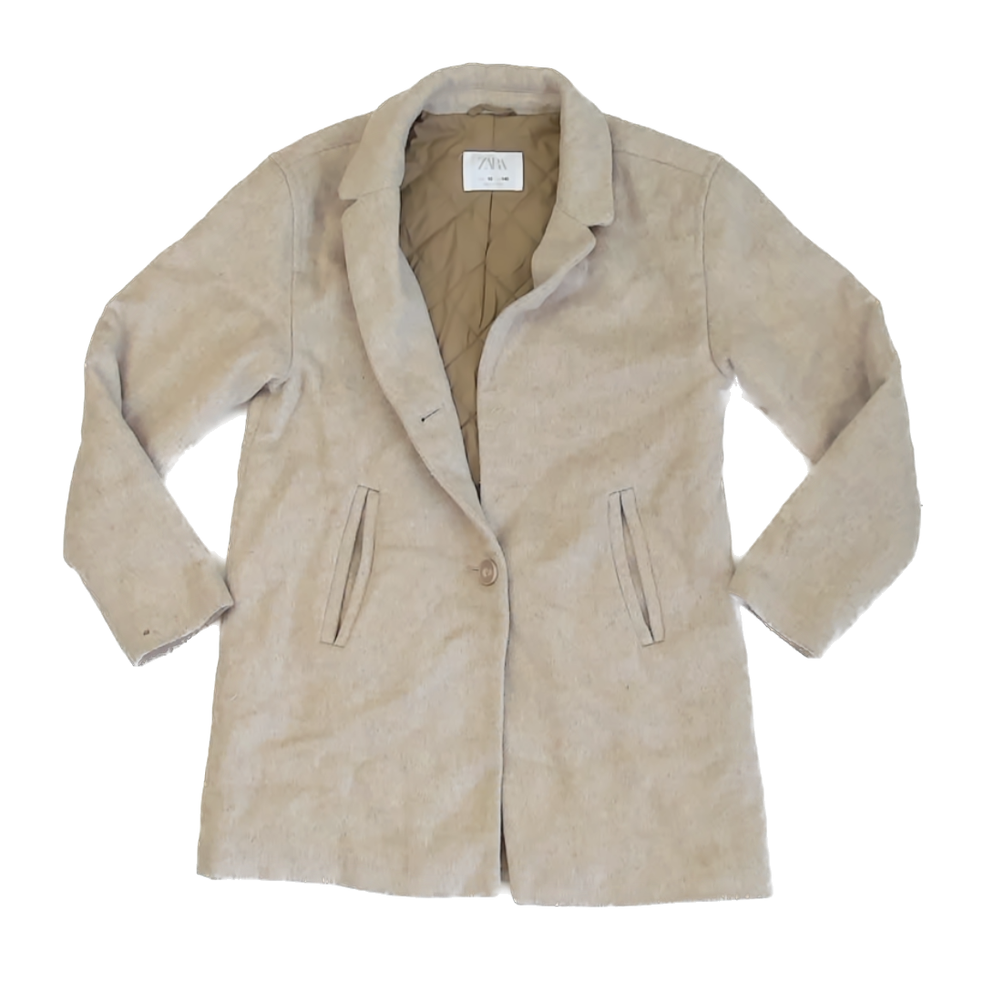 Zara Girls Tan Winter Coat Size: 10 Years Tan