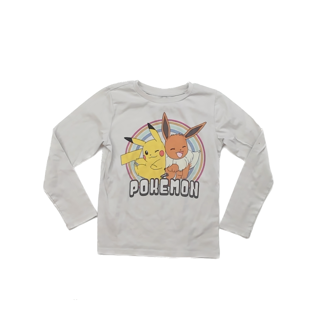 Pokemon Unisex Tan Long Sleeve T-Shirt Size: 6 years Tan