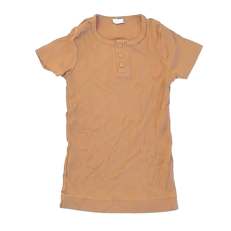 Jamie Kay Girls Tan Short Sleeve Shirt Size: 9 Years Tan