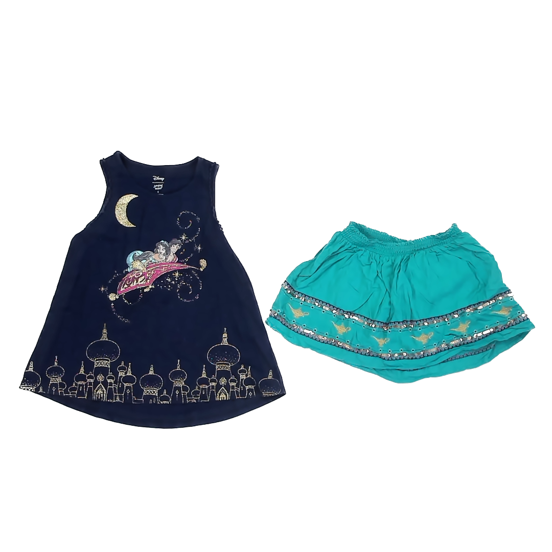 Disney Girls Teal | Aladdin Apparel Sets Size: 6 Years Teal | Aladdin