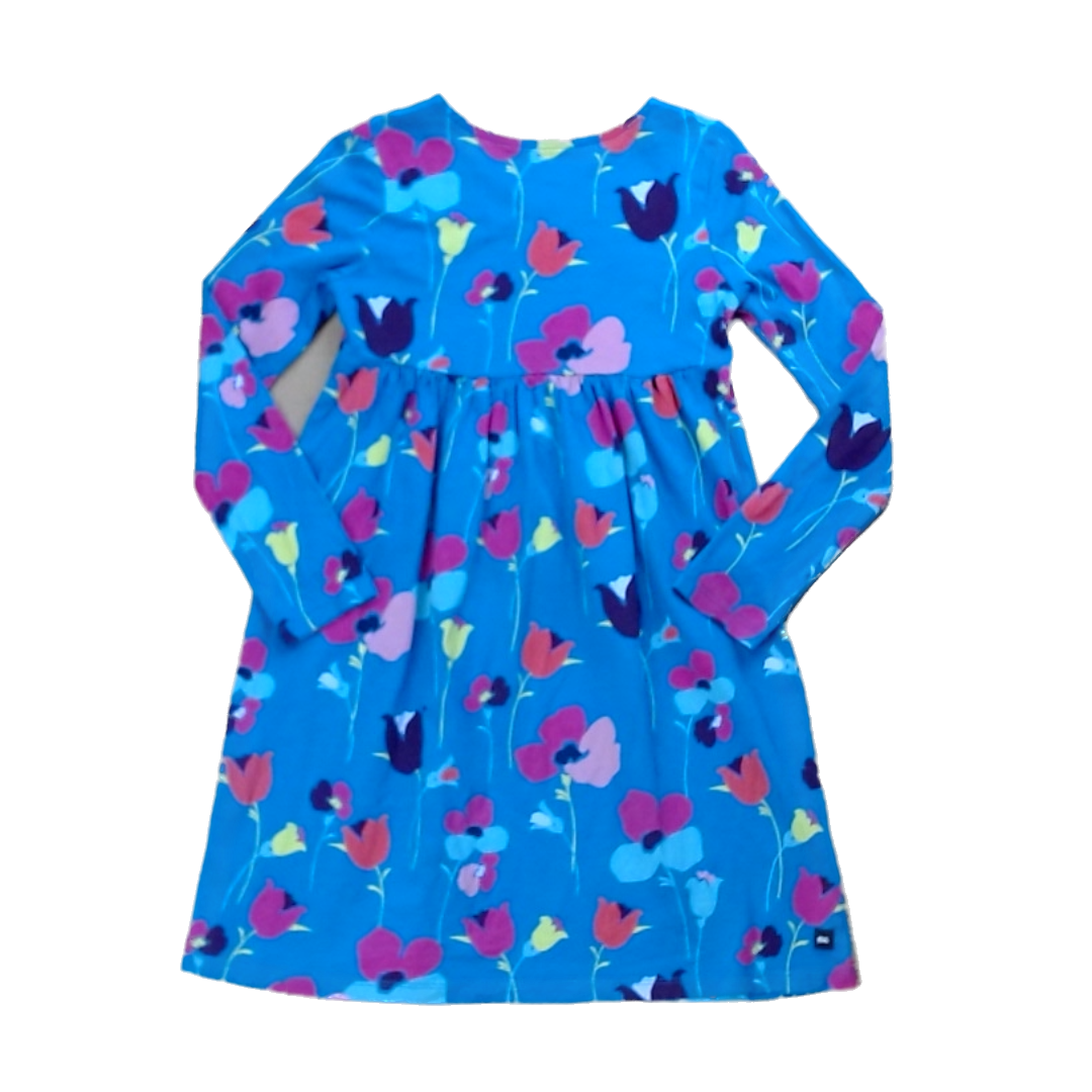 Tea Collection Girls Teal Bright Flowers Dress Size: 7T Teal Bright Flowers