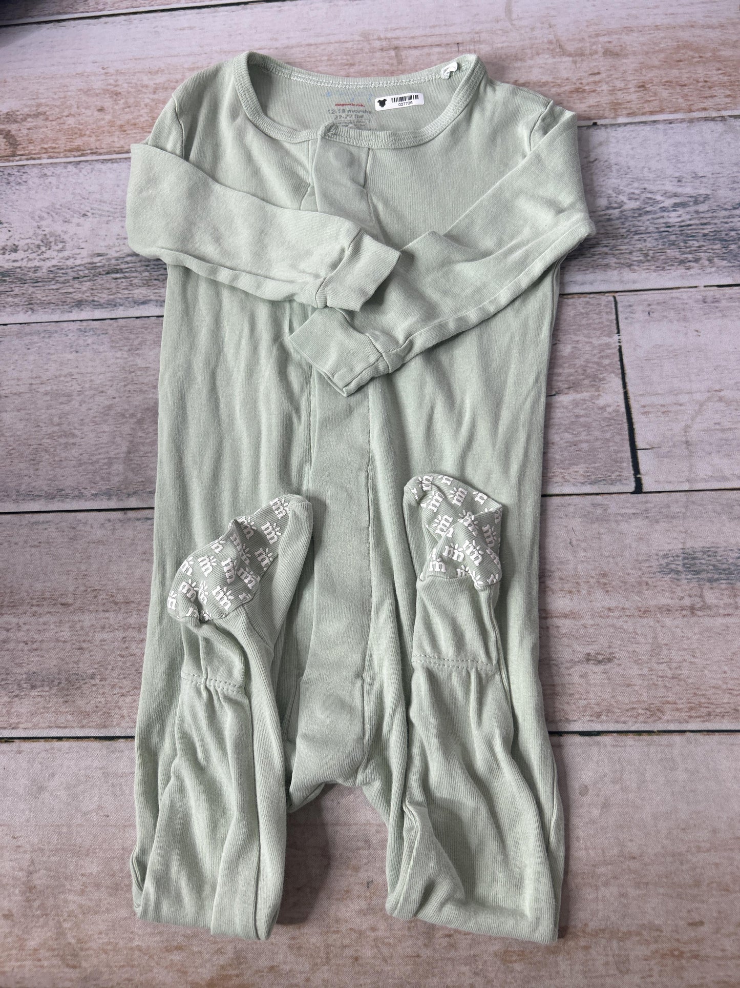 Unisex Teal | green 1-piece footed Pajamas Size: 12-18 months Teal | green