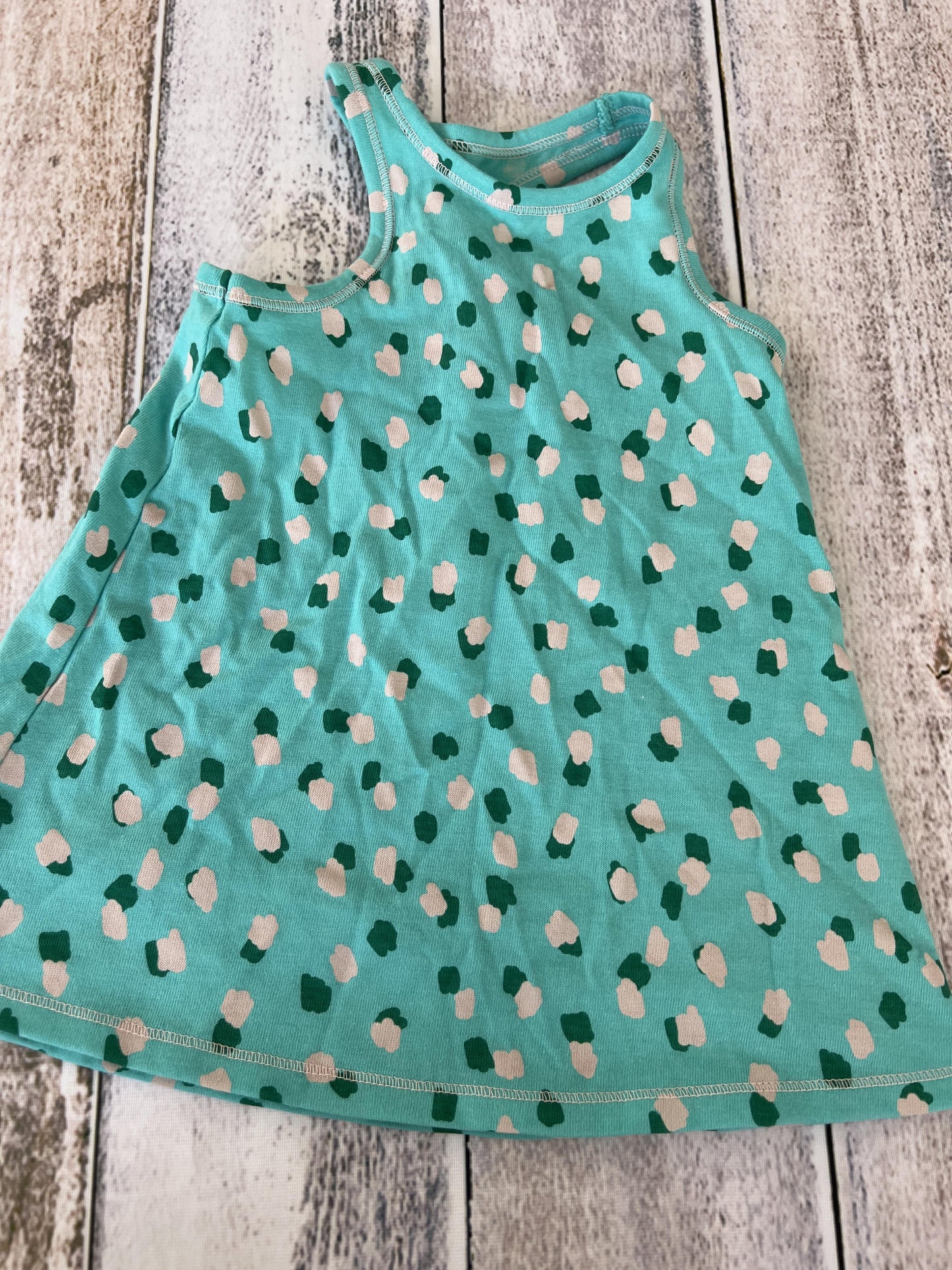 Cat & Jack Girls Teal | Leopard print Tank Top Size: 12M Teal | Leopard print