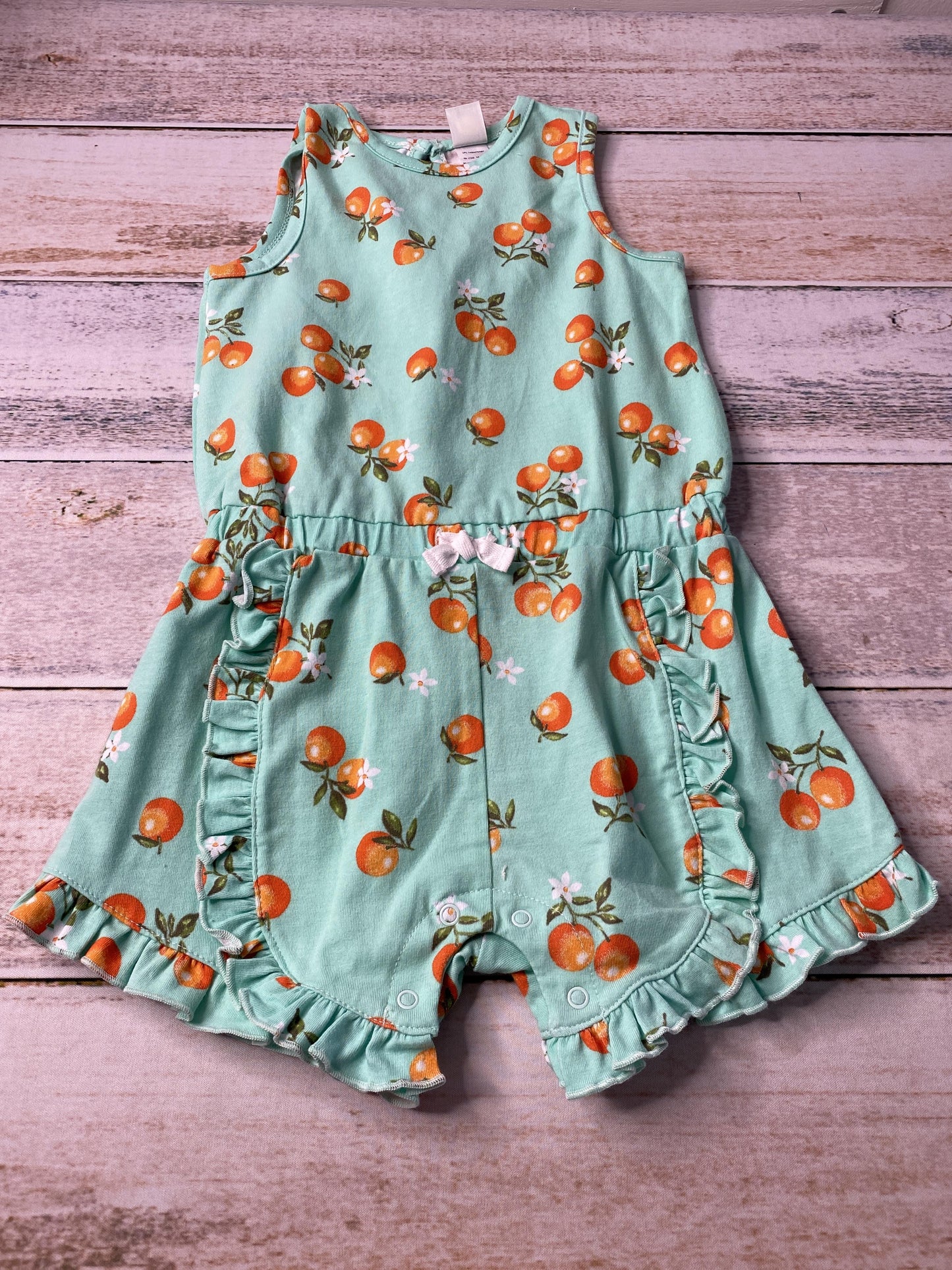 Little Me Girls Teal | orange | Fruit Jumper Size: 24 months Teal | orange | Fruit