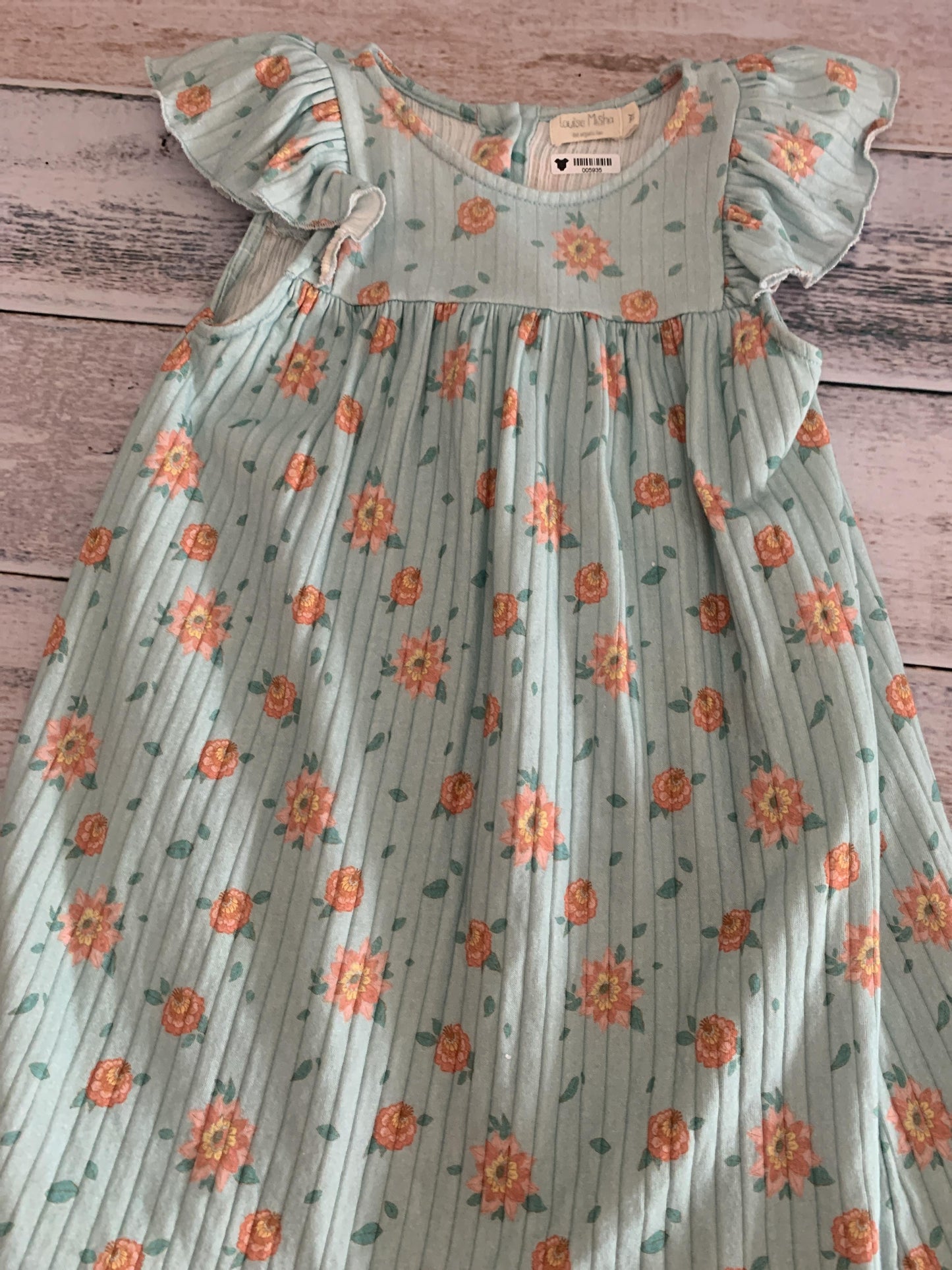 Louise Misha Girls Teal | Pink floral Dress Size: 3T Teal | Pink floral