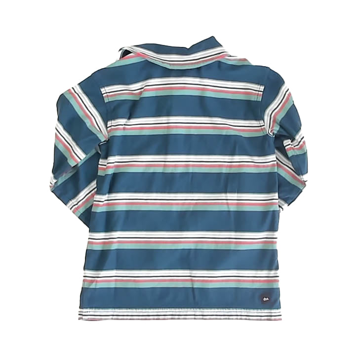 Tea Collection Boys Teal Stripe Rugby Shirt Size: 5T Teal Stripe
