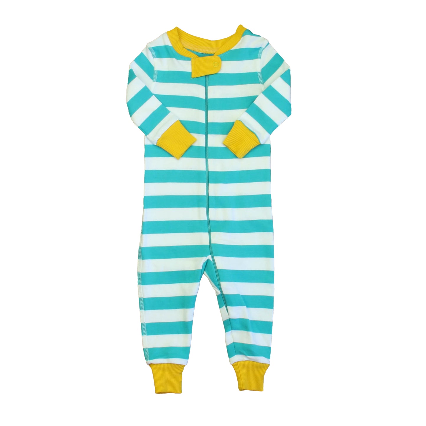 Mightly Boys Teal Stripe 1-piece Non-footed Pajamas Size: 18-24 Months Teal Stripe