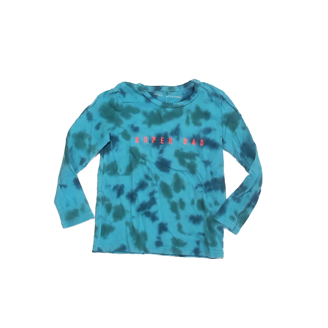 Rockets Of Awesome Boys Teal Tie Dye Long Sleeve T-Shirt Size: 6 Years Teal Tie Dye