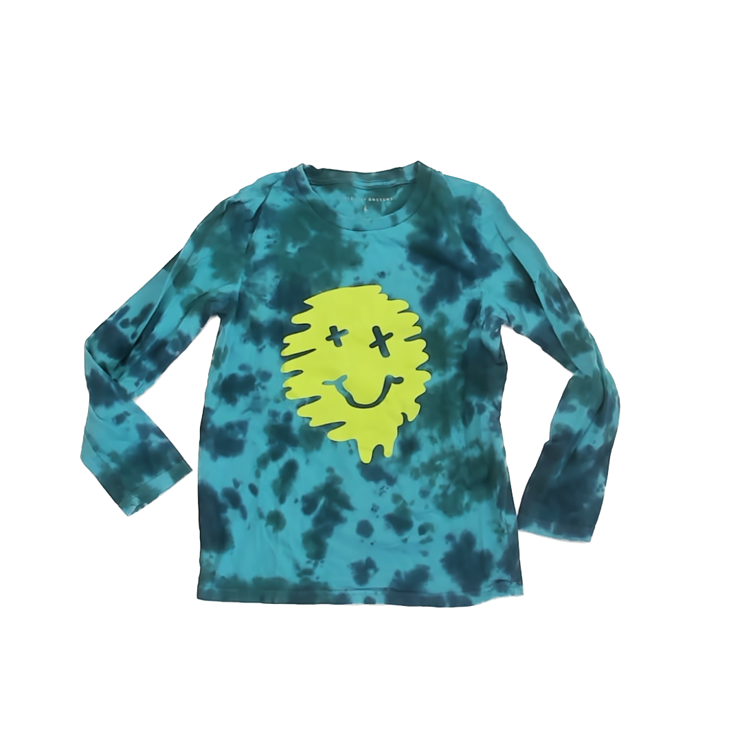 Rockets Of Awesome Boys Teal Tie Dye Long Sleeve T-Shirt Size: 6 Years Teal Tie Dye