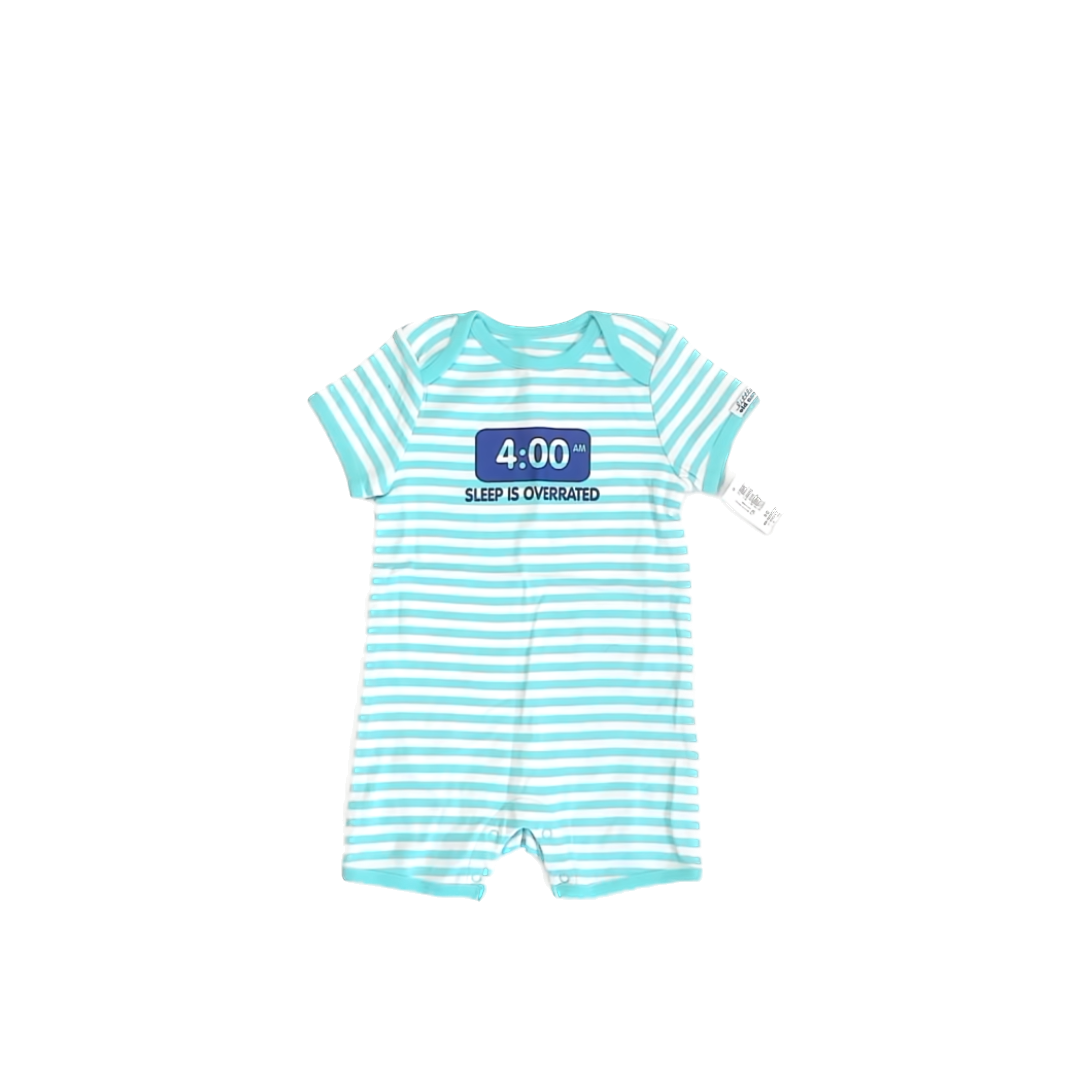 Old Navy Unisex Teal | White Stripe Onesie Size: 6-12 Months Teal | White Stripe