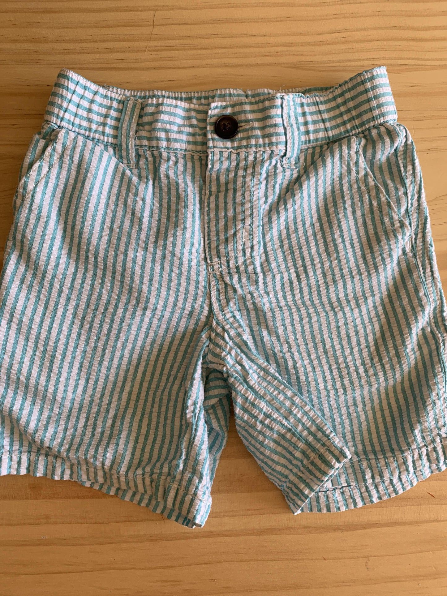 Boys Teal | White | Stripe Shorts Size: 2T Teal | White | Stripe
