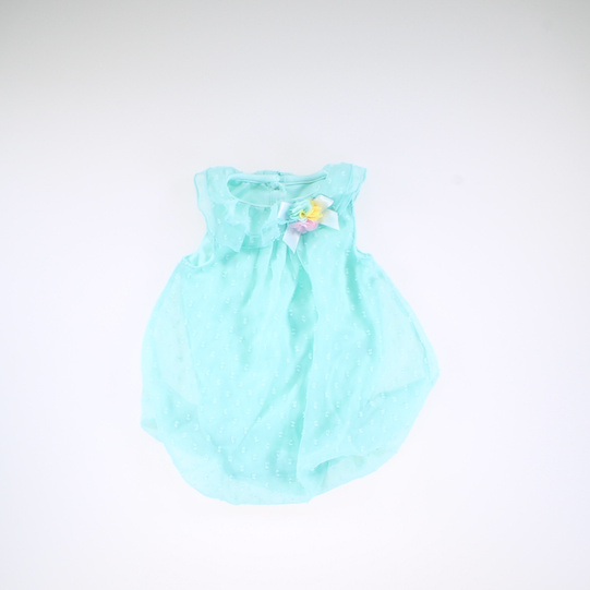 Little Me Girls Teal Romper Size: 9 Months Teal