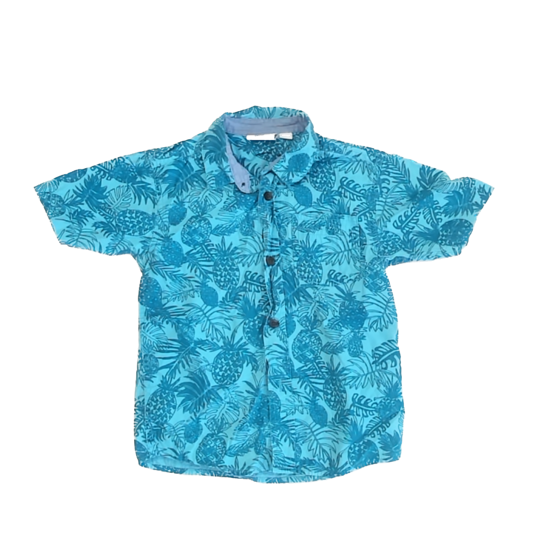 Kids Korner Boys Teal Button Down Short Sleeve Size: 5-6 Years Teal
