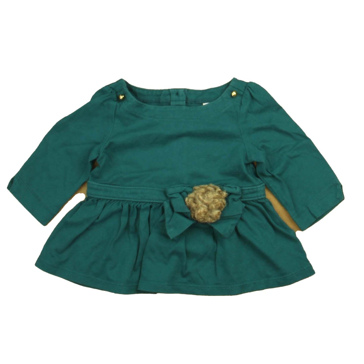 Janie and Jack Girls Teal Long Sleeve Shirt Size: 18-24 Months Teal