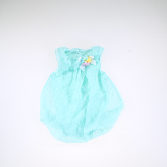 Little Me Girls Teal Romper Size: 9 Months Teal