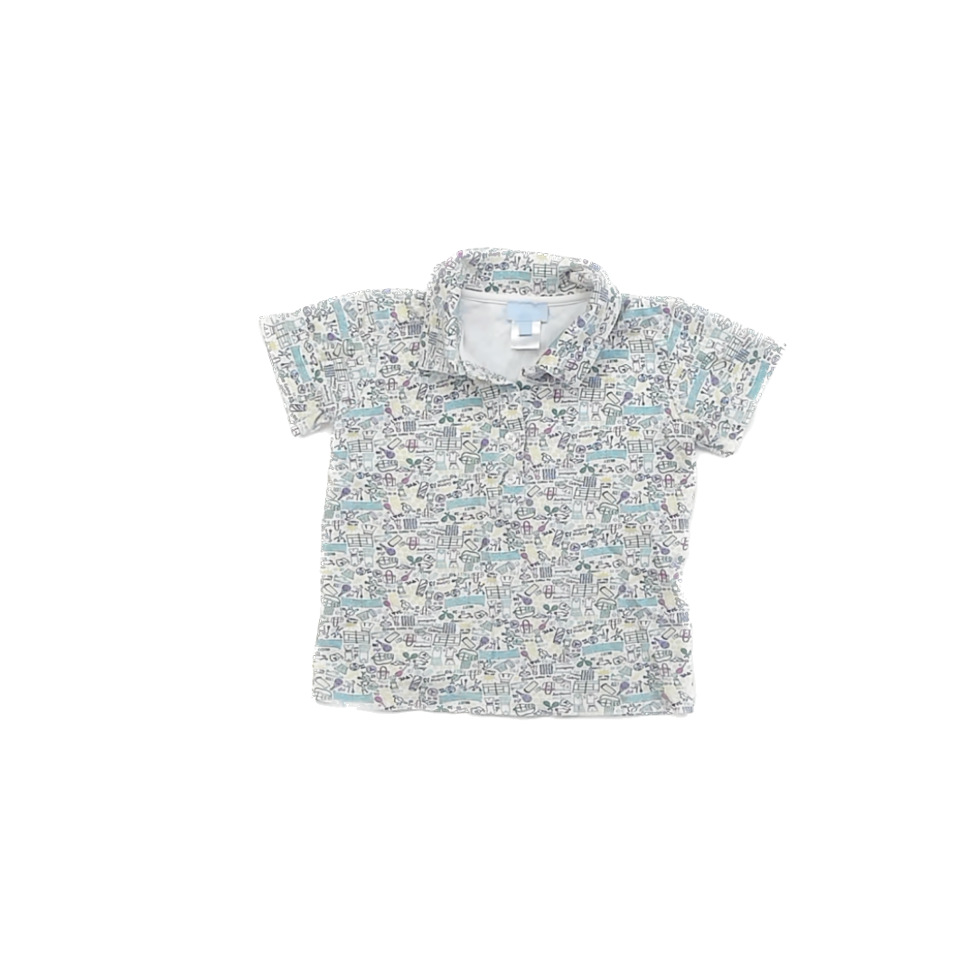 Joy Street Boys Tennis Pattern Polo Shirt Size: 4T Tennis Pattern