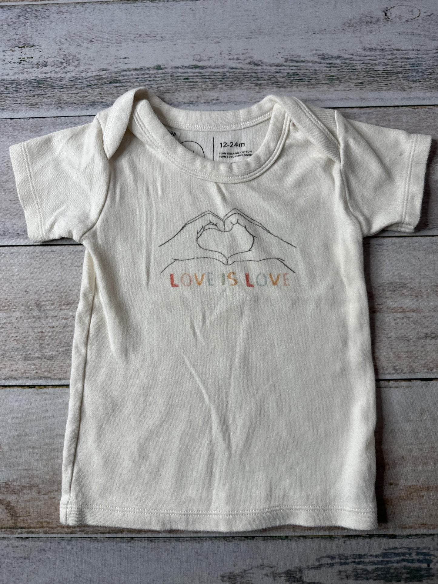 Finn + Emma Unisex Text T-Shirt Size: 12-18 months Text