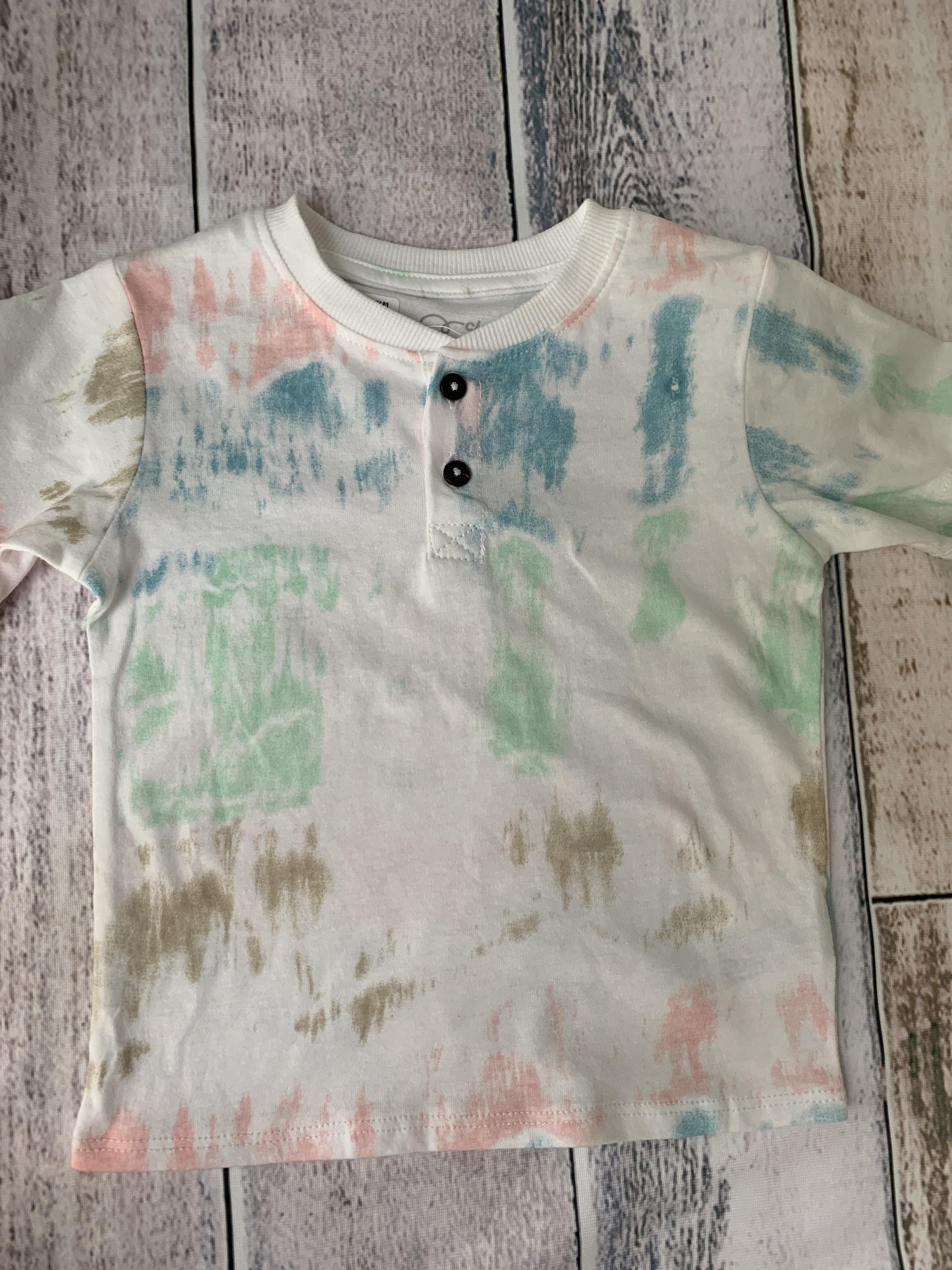 Art Class Unisex Tie Dye | pink | light green | Light Blue T-Shirt Size: 12M Tie Dye | pink | light green | Light Blue