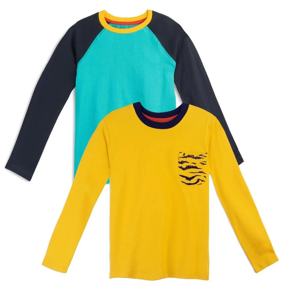 Mightly Unisex Tiger Stripes | Teal Long Sleeve T-Shirt Size: XXL (14 Years) Tiger Stripes | Teal