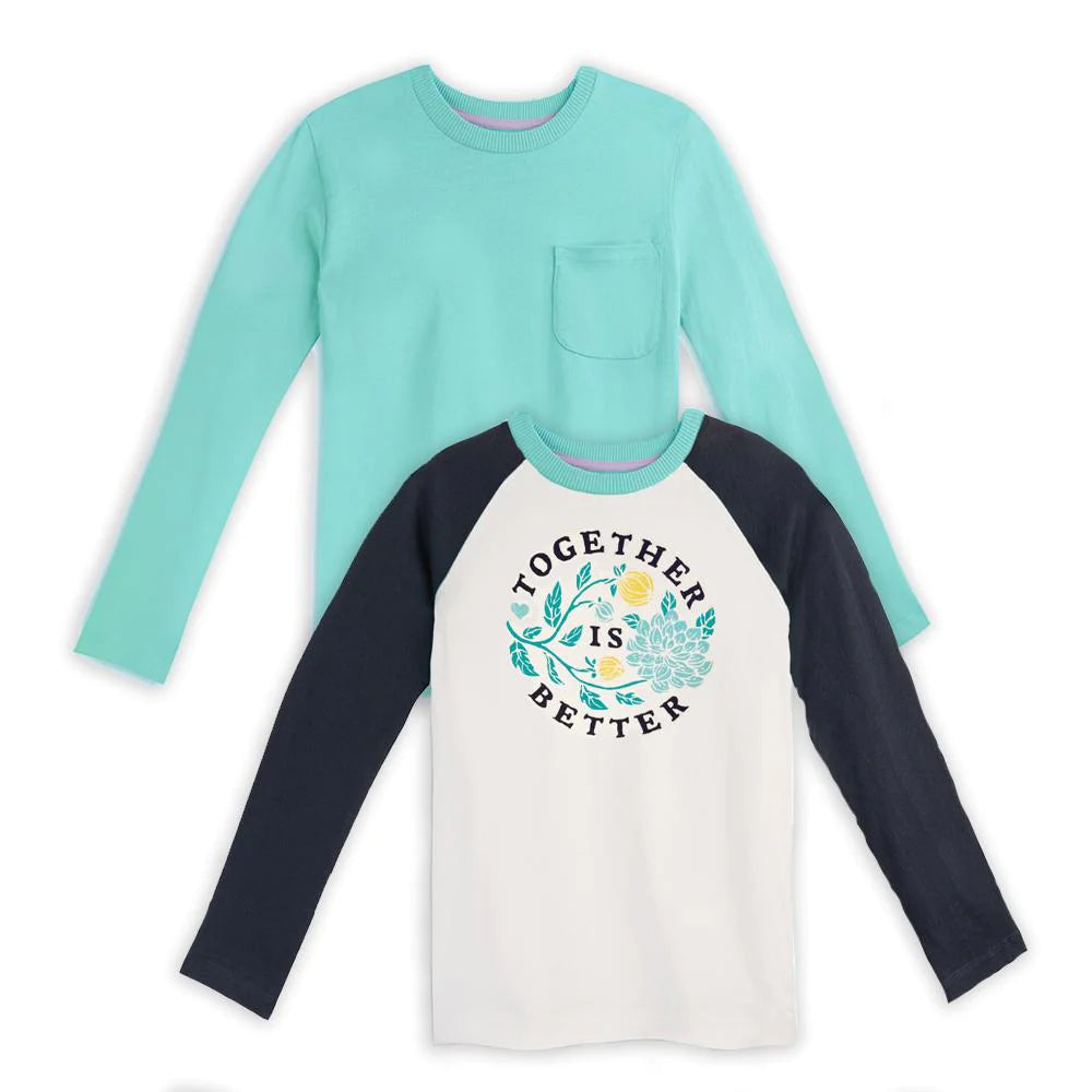 Mightly Girls Together is Better | Navy Long Sleeve T-Shirt Size: 2-5T Together is Better | Navy