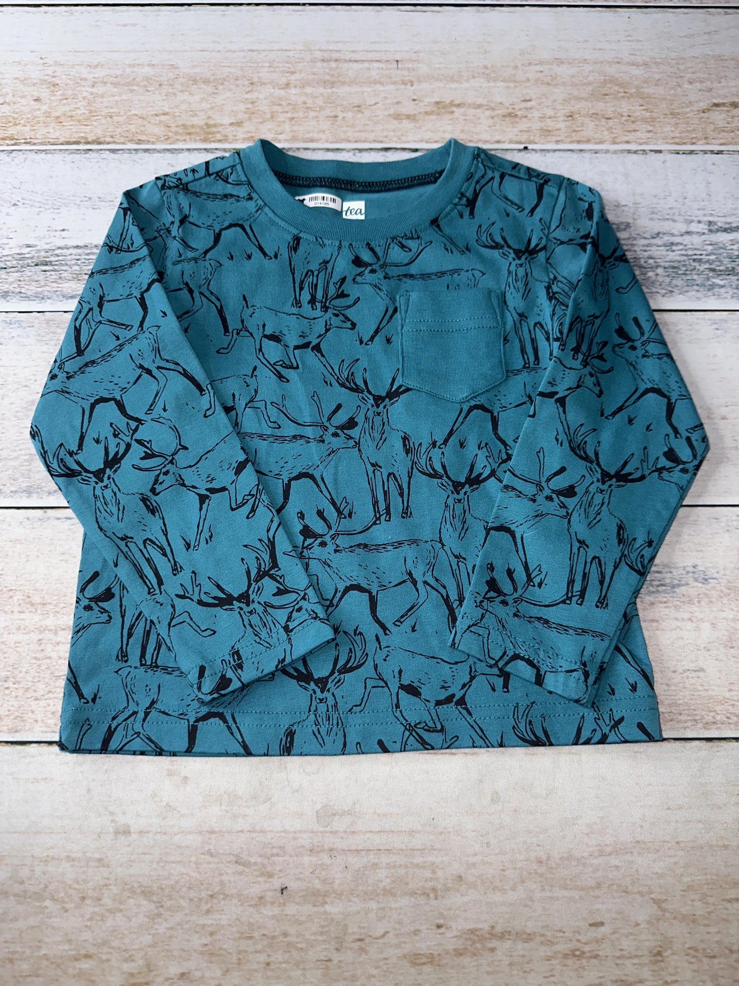 Tea Unisex Turquoise | animals Long Sleeve T-Shirt Size: 2T Turquoise | animals