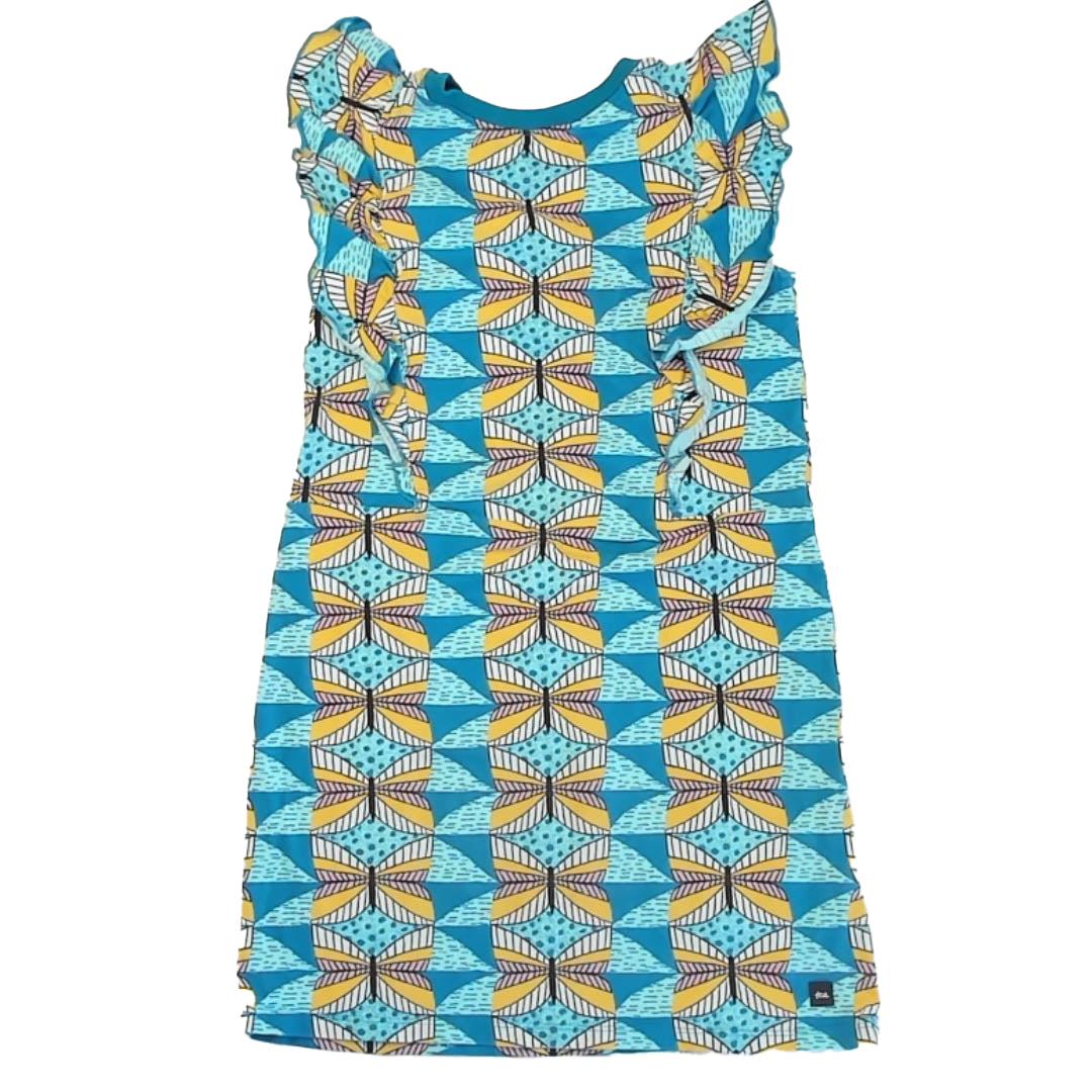 Tea Collection Girls Turquoise Butterflies Dress Size: 8 Years Turquoise Butterflies