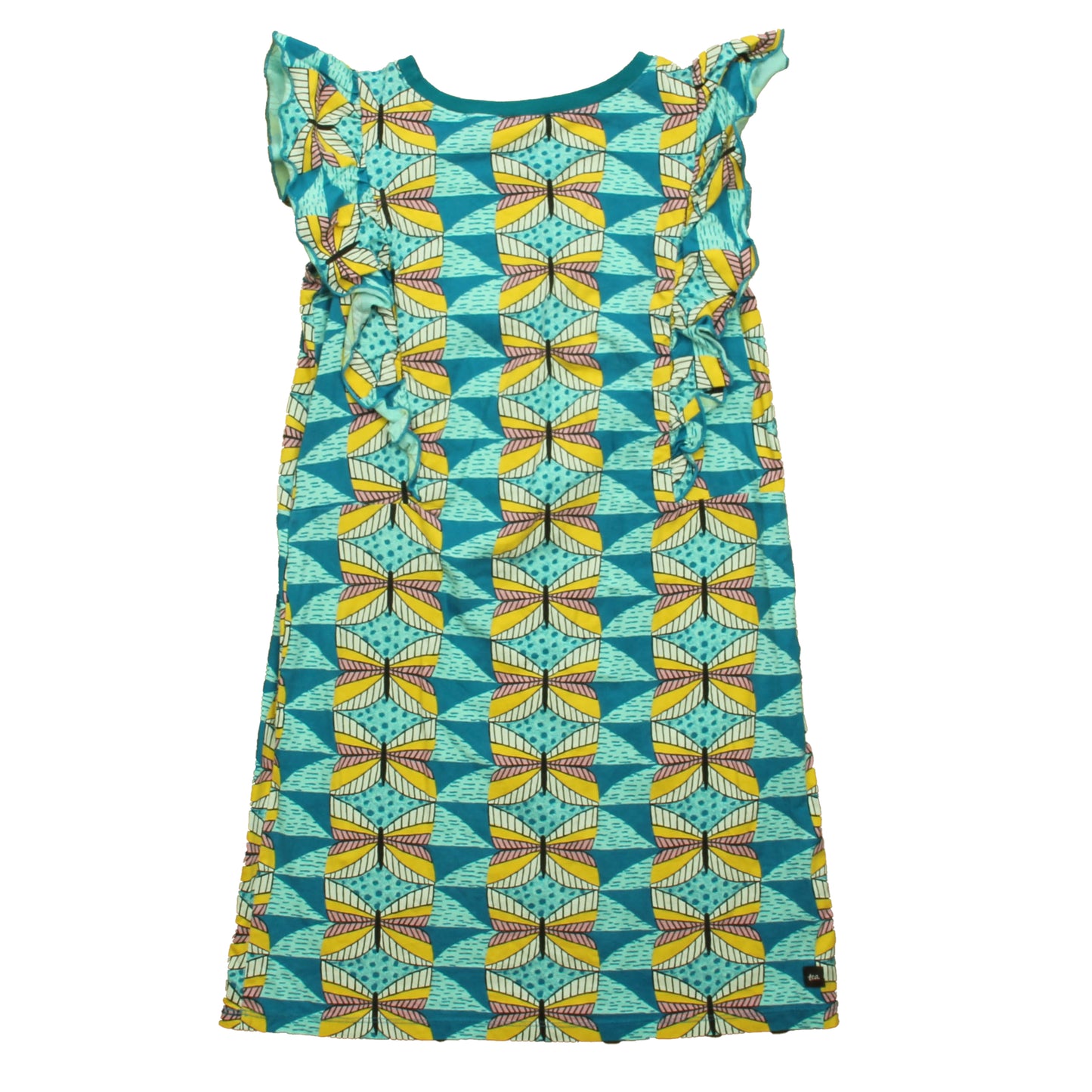 Tea Collection Girls Turquoise Butterlies Dress Size: 10 Years Turquoise Butterlies