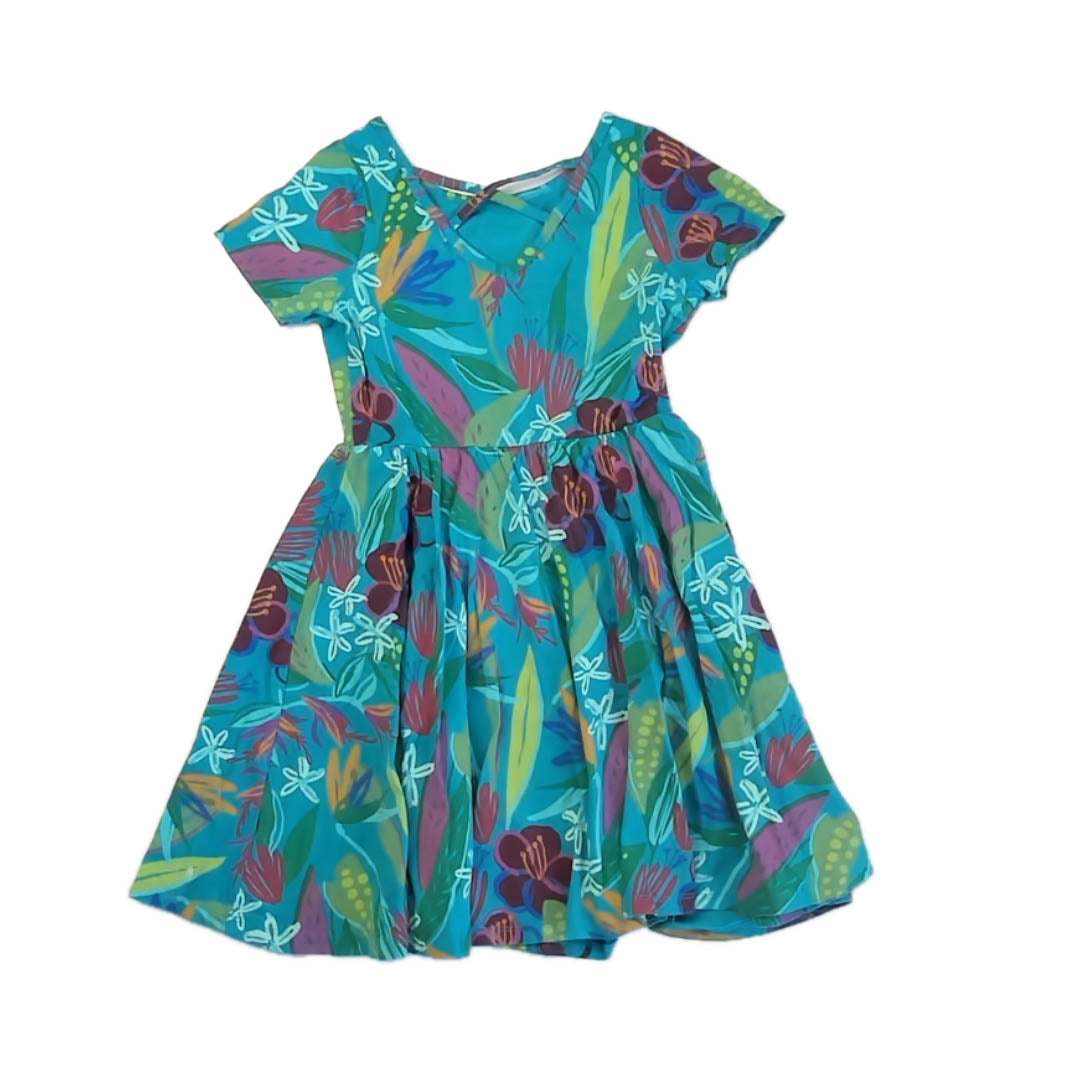 Tea Colllection Girls Turquoise Floral Dress Size: 8 Years Turquoise Floral