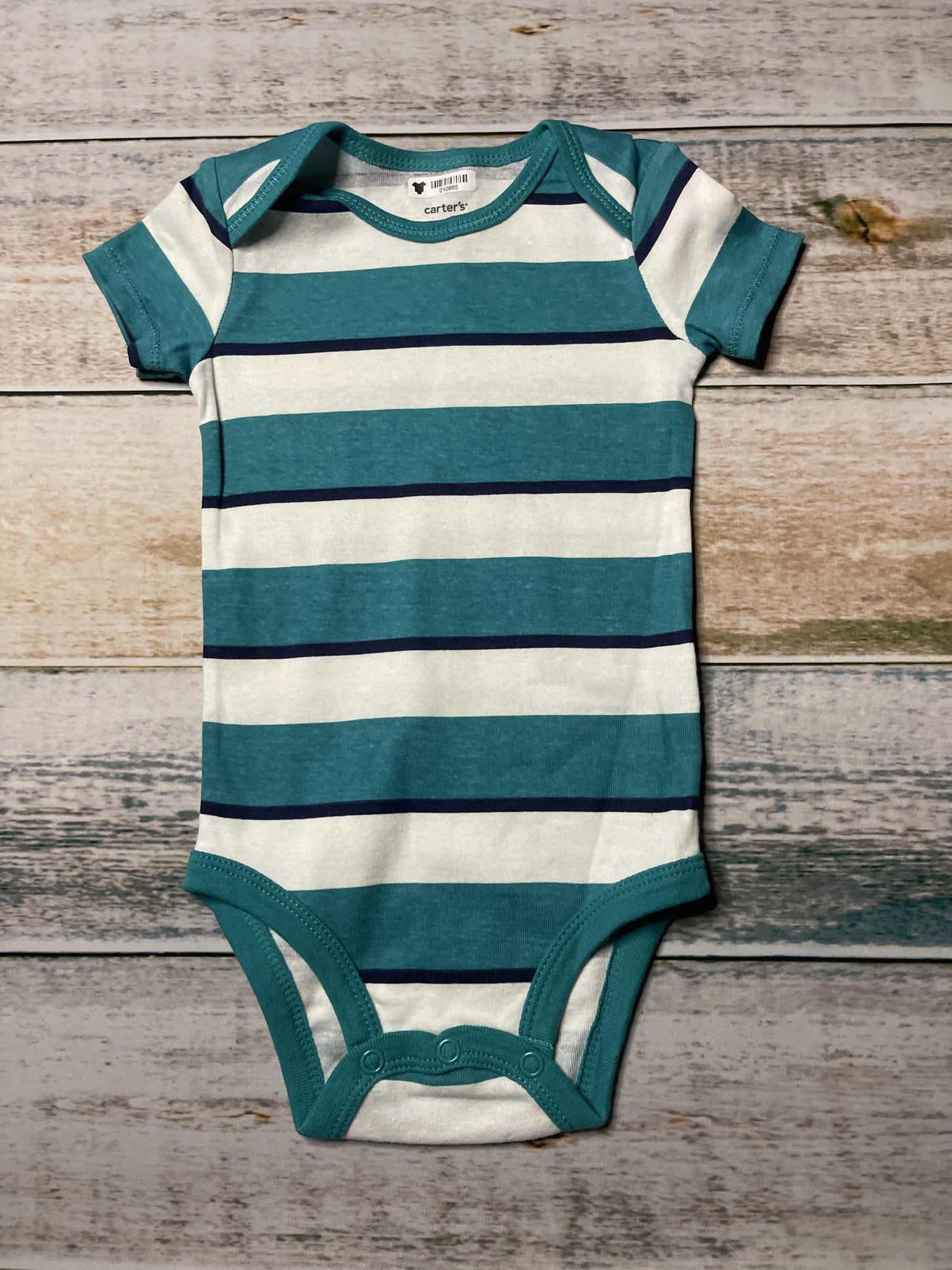 Carters Boys Turquoise | Navy Blue | White Onesie Size: 9 months Turquoise | Navy Blue | White