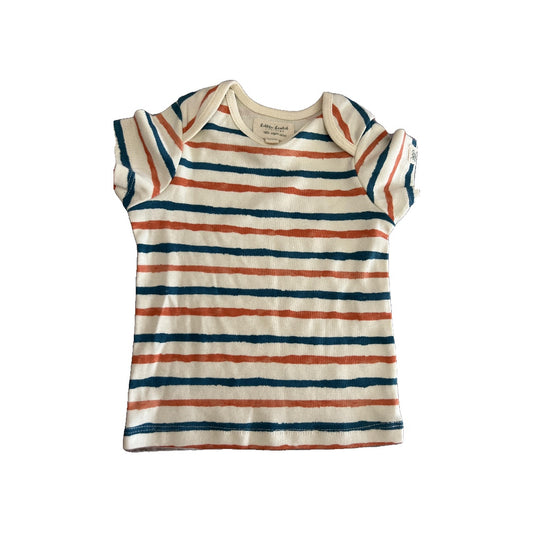 Little Lentil Unisex Turquoise | orange | cream | Stripe T-Shirt Size: 12-18 months Turquoise | orange | cream | Stripe