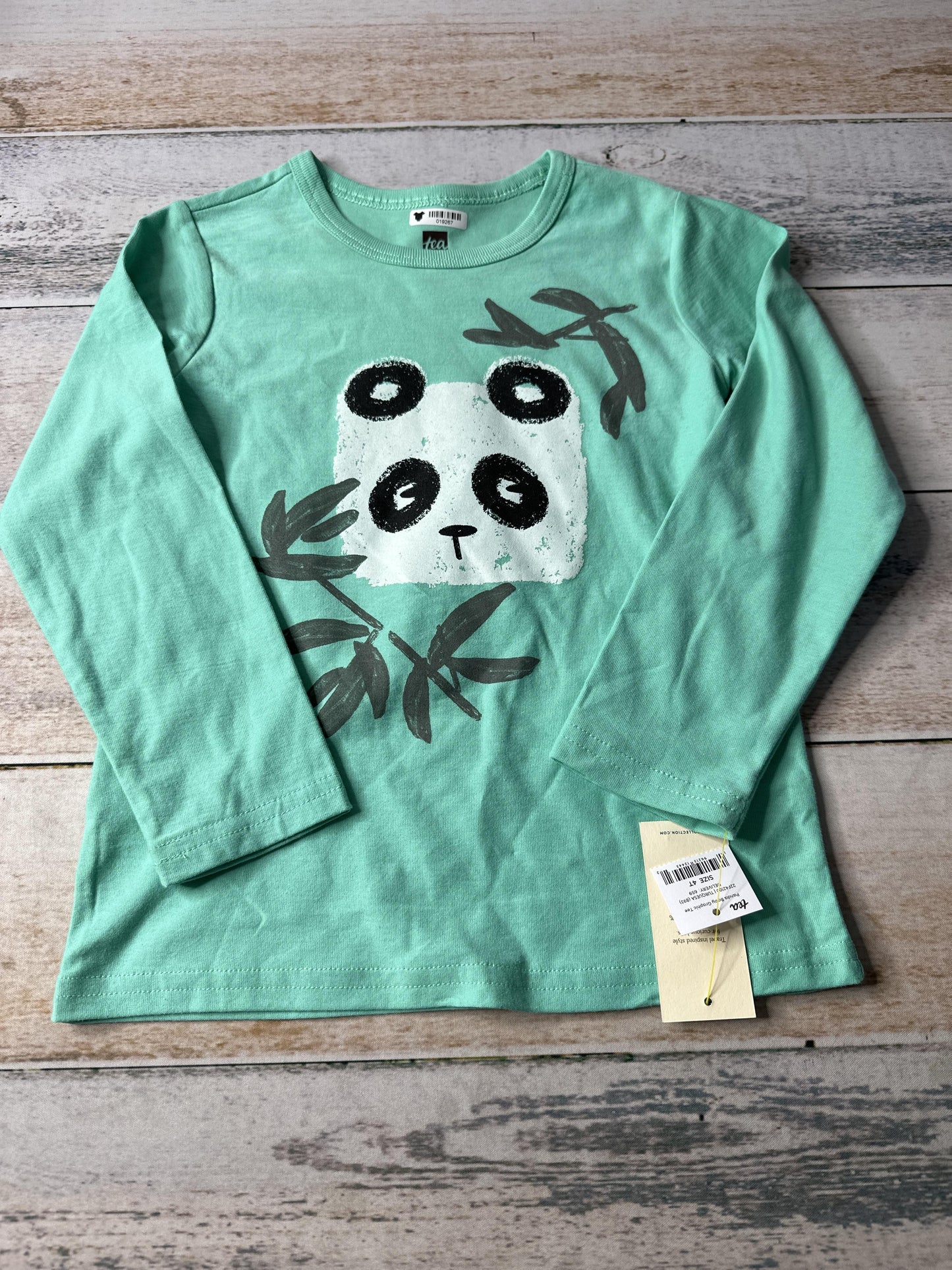 Tea Unisex Turquoise | pandas Long Sleeve T-Shirt Size: 4T Turquoise | pandas