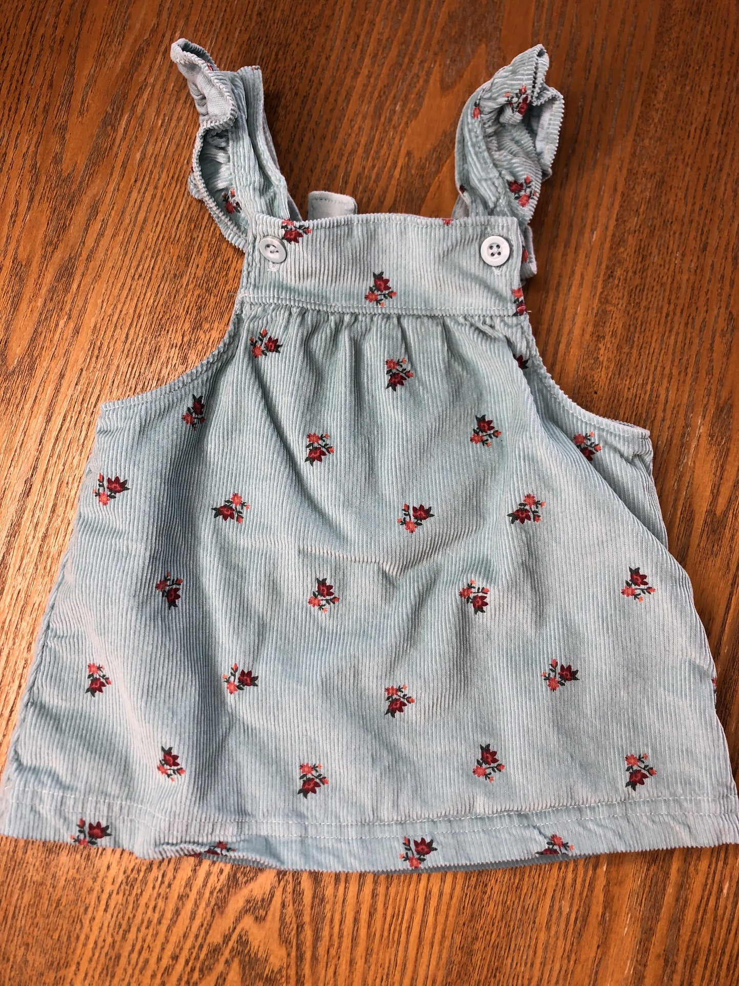 Carters Girls Turquoise | Pink floral Dress Size: 3-6 months Turquoise | Pink floral
