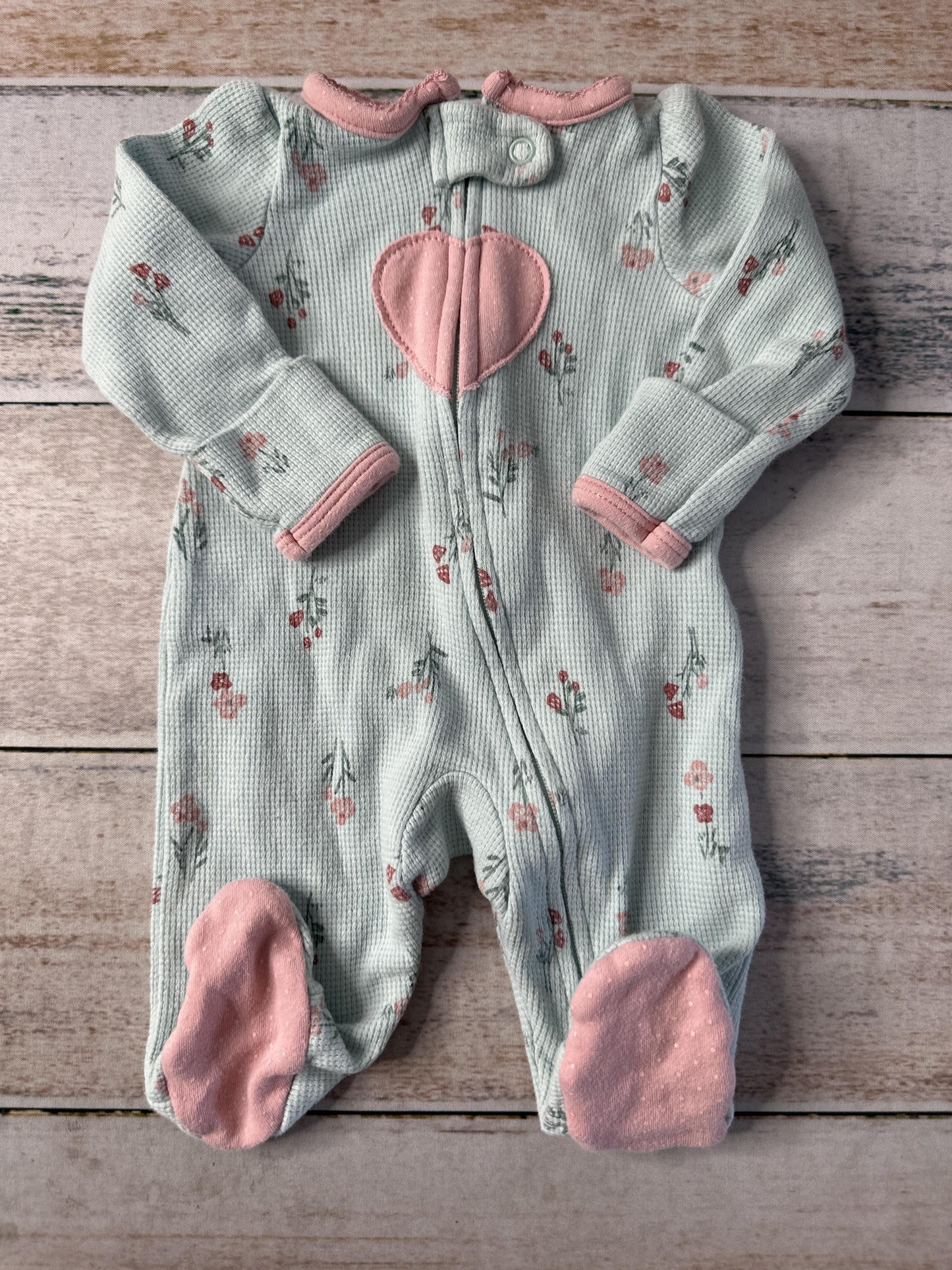 Carters Girls Turquoise | pink | Flowers Pajamas Size: Newborn Turquoise | pink | Flowers