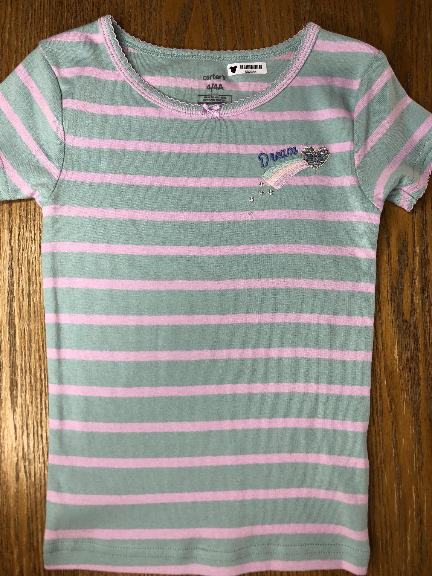 Carters Girls Turquoise | pink Pajamas Size: 4T Turquoise | pink