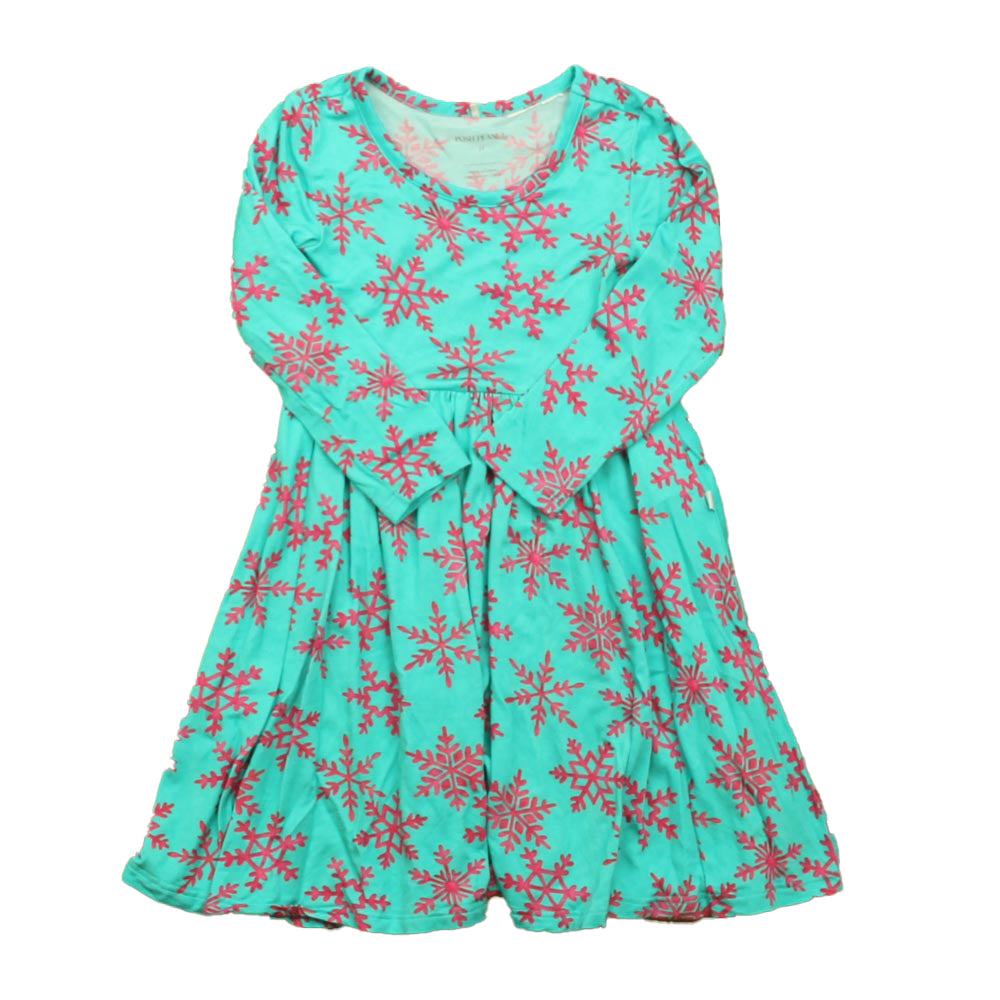 Posh Peanut Girls Turquoise | Pink Dress Size: 2T Turquoise | Pink